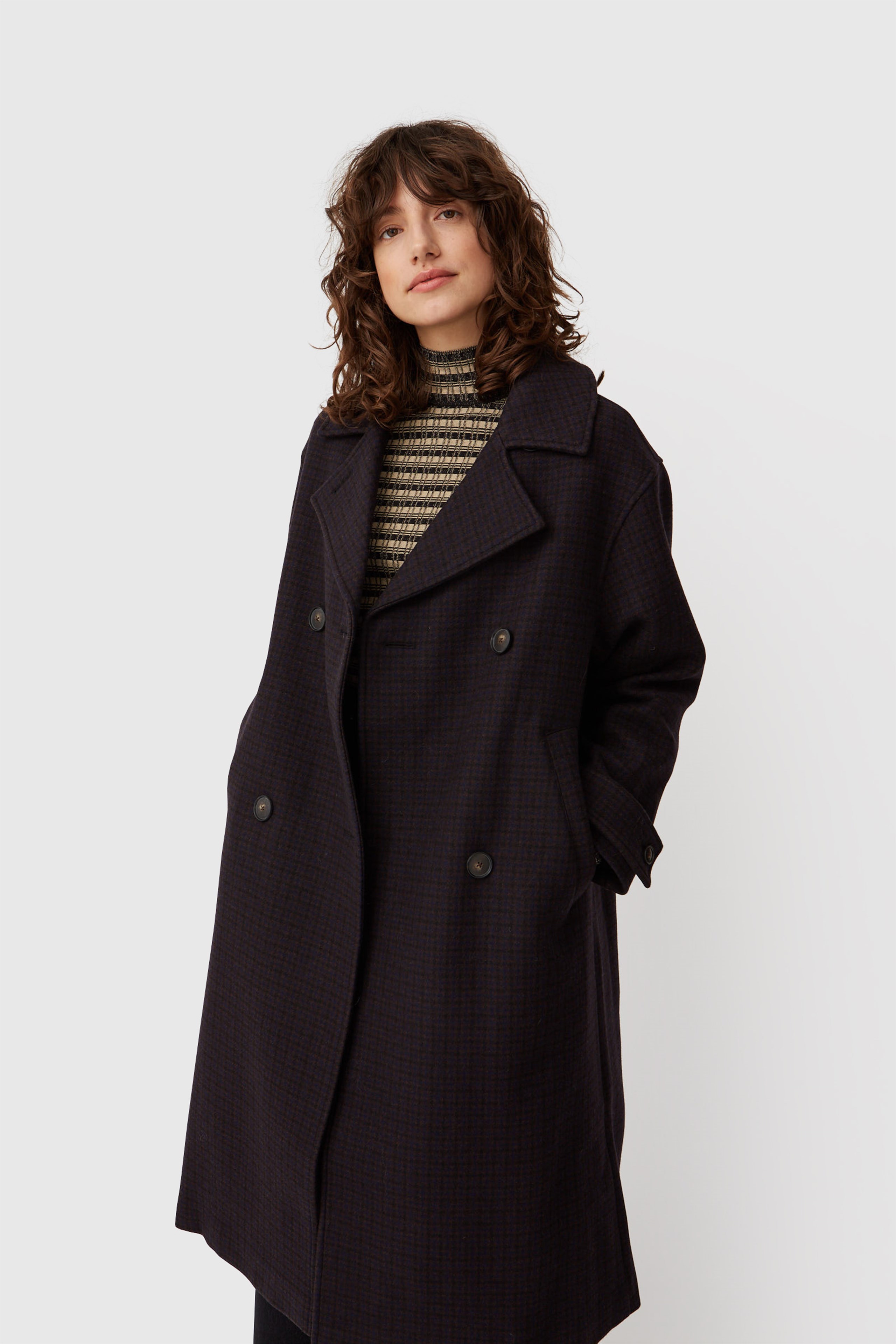 Wood Wood Phoebe coat Brown check | WoodWood.com