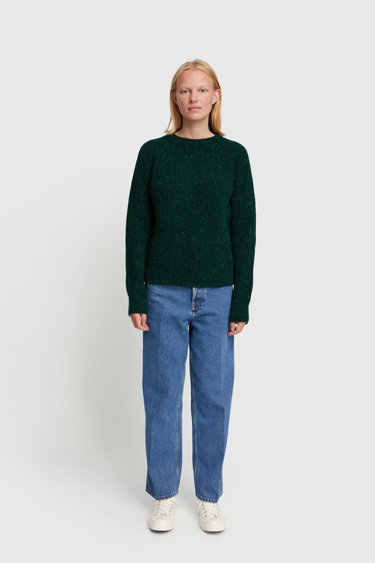 CristaSeya Ribbed Raglan Sweater Green | WoodWood.com