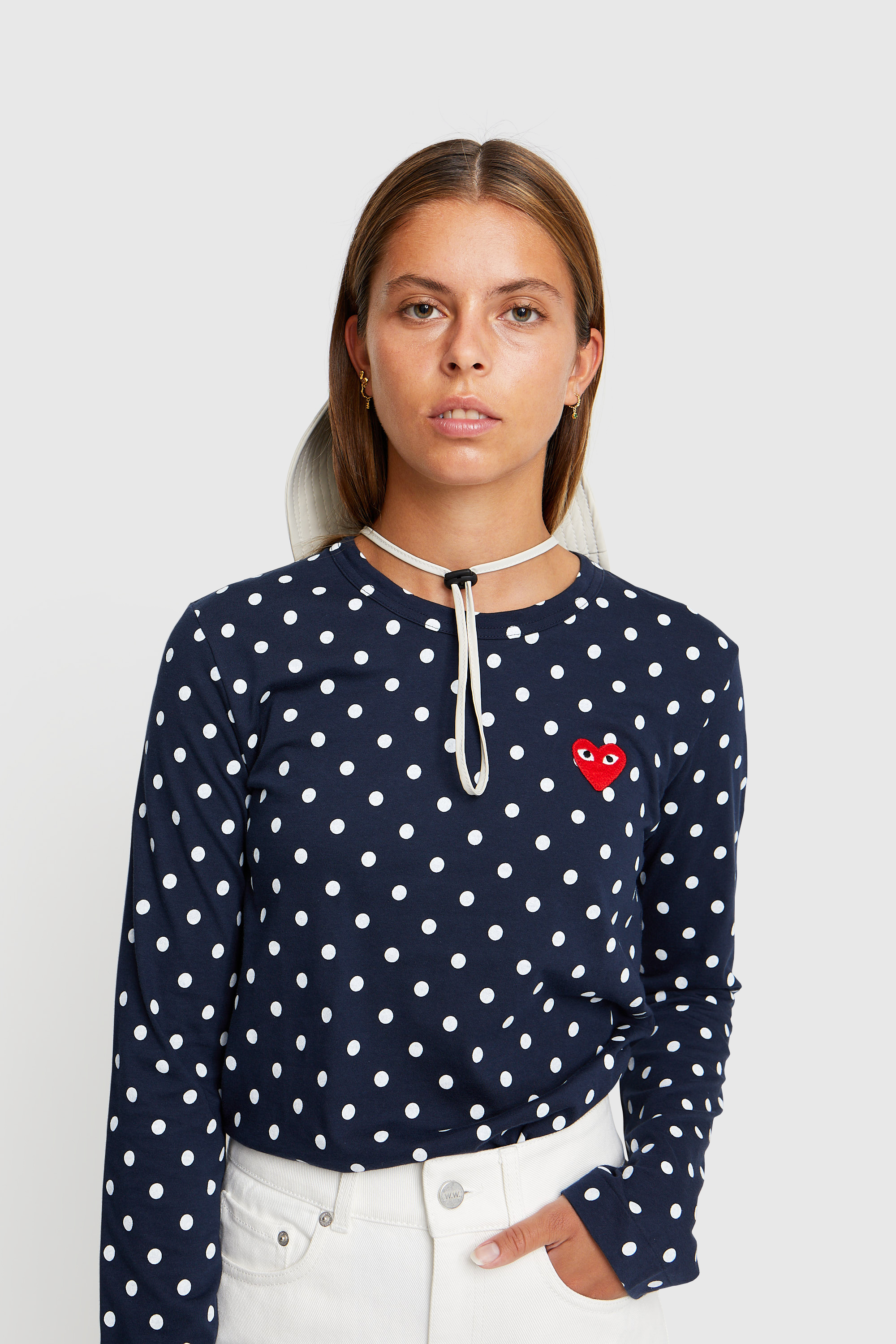 cdg polka dot shirt