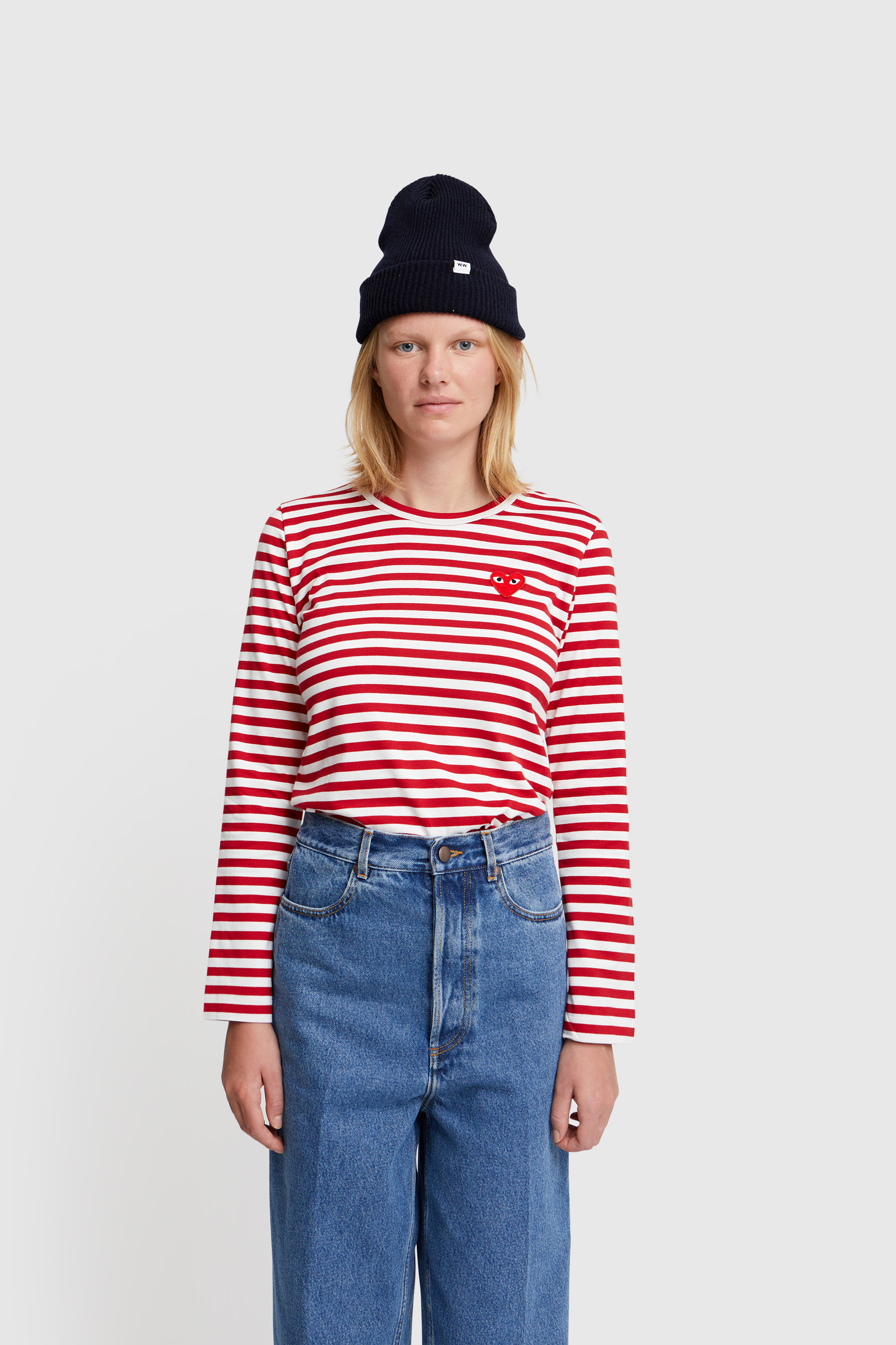 cdg play womens shirt