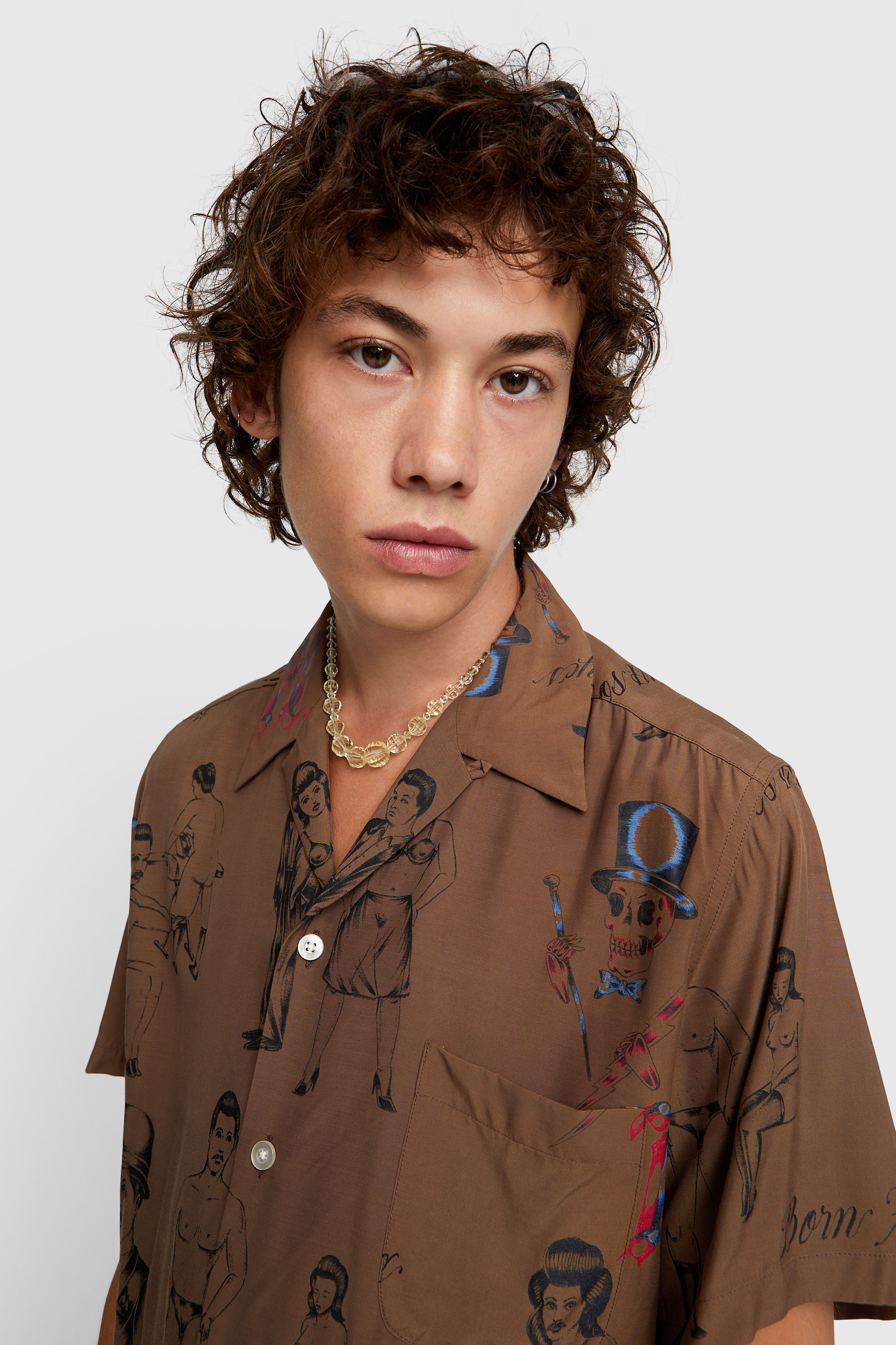 WACKO MARIA Born x Raised / Hawaiian Shirt Brown | WoodWood.com