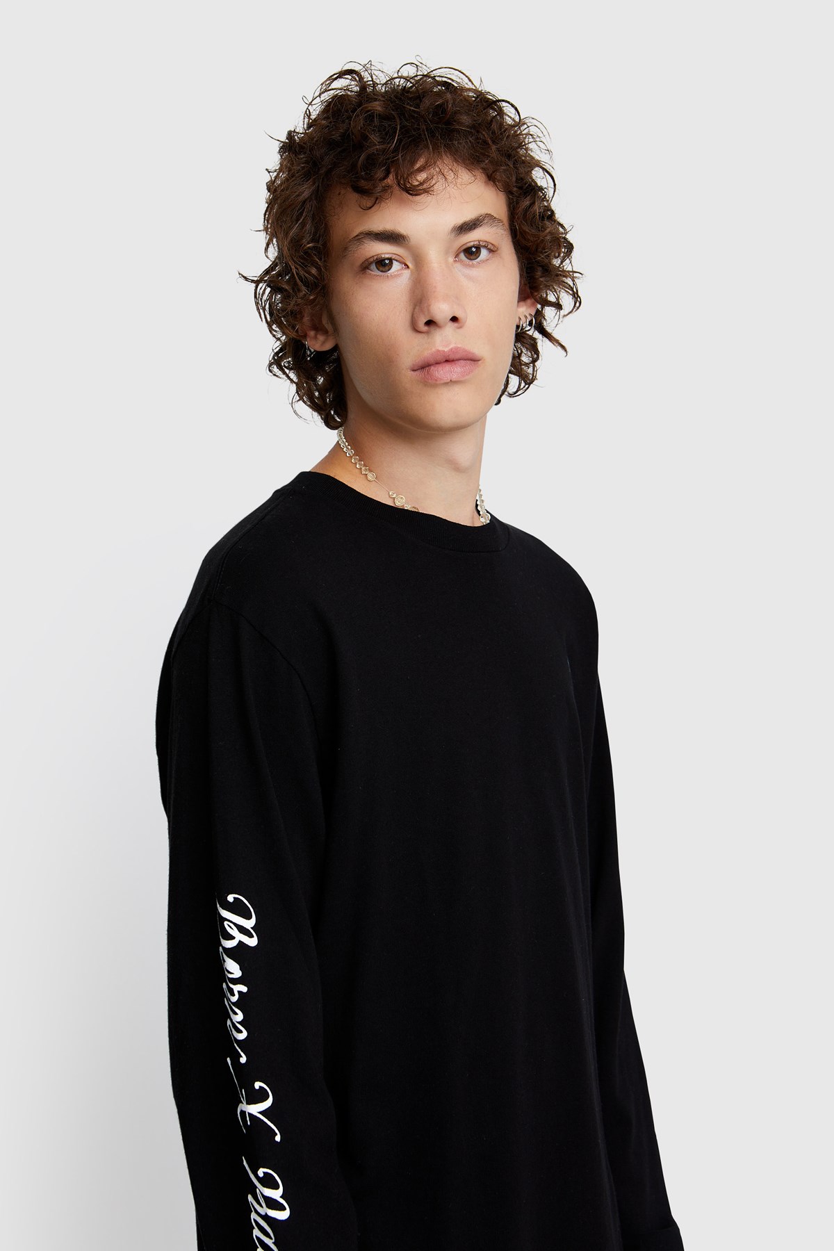 WACKO MARIA Born x Raised / Crew Neck LS Tee Black | WoodWood.com