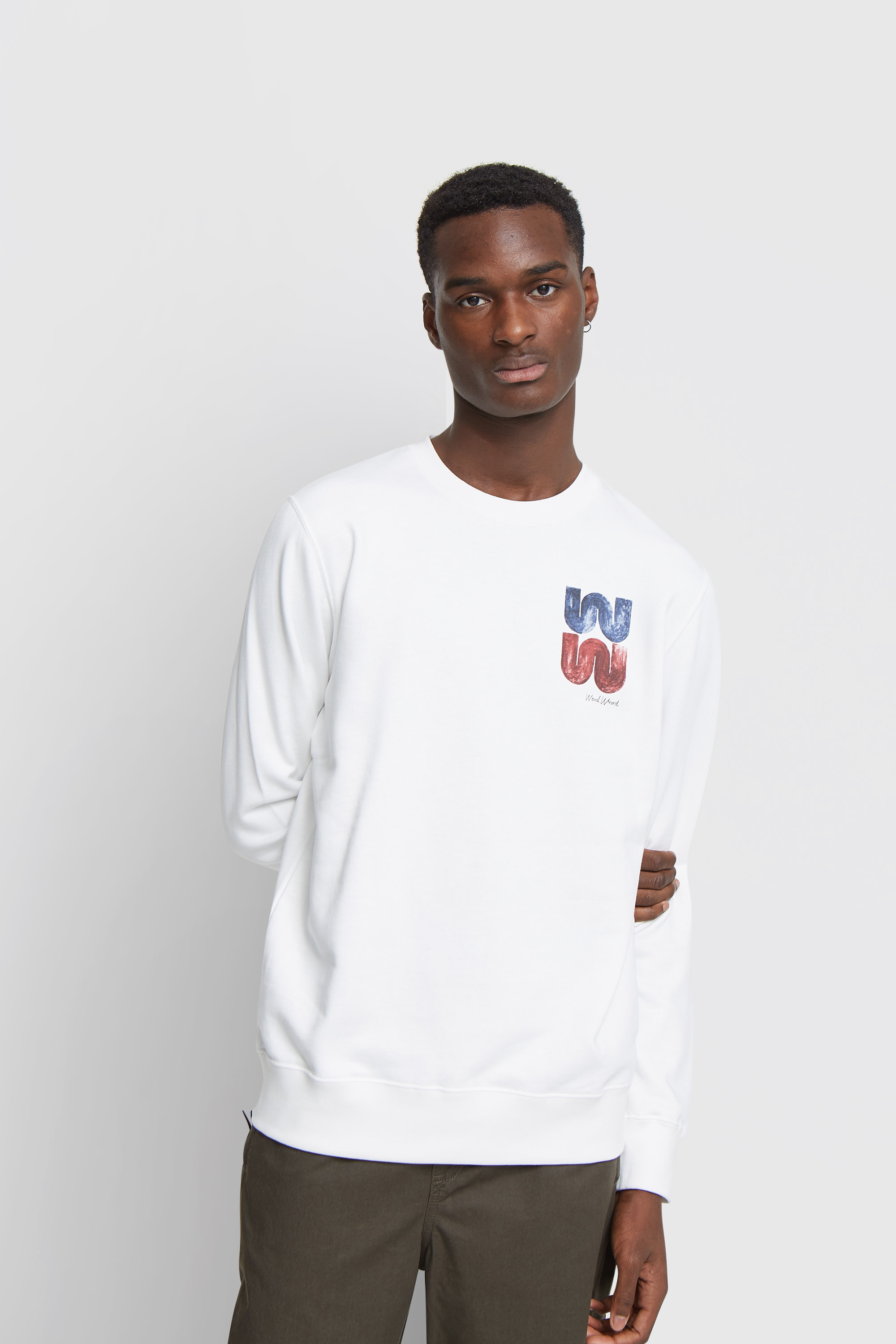 Wood Wood Hugh Sweatshirt Bright white | WoodWood.com