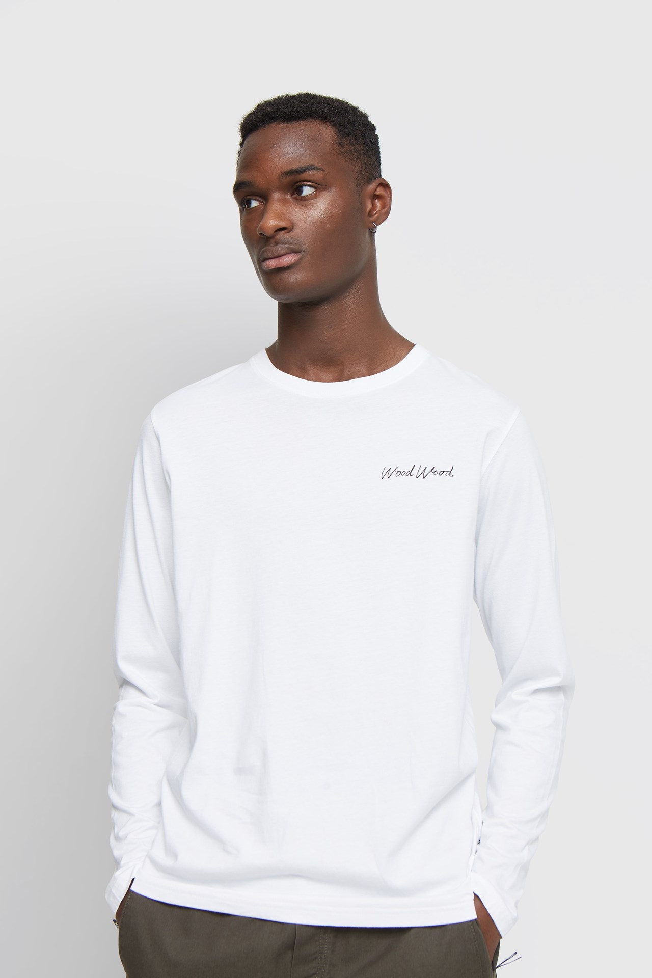 Wood Wood Peter long sleeve Bright white | WoodWood.com