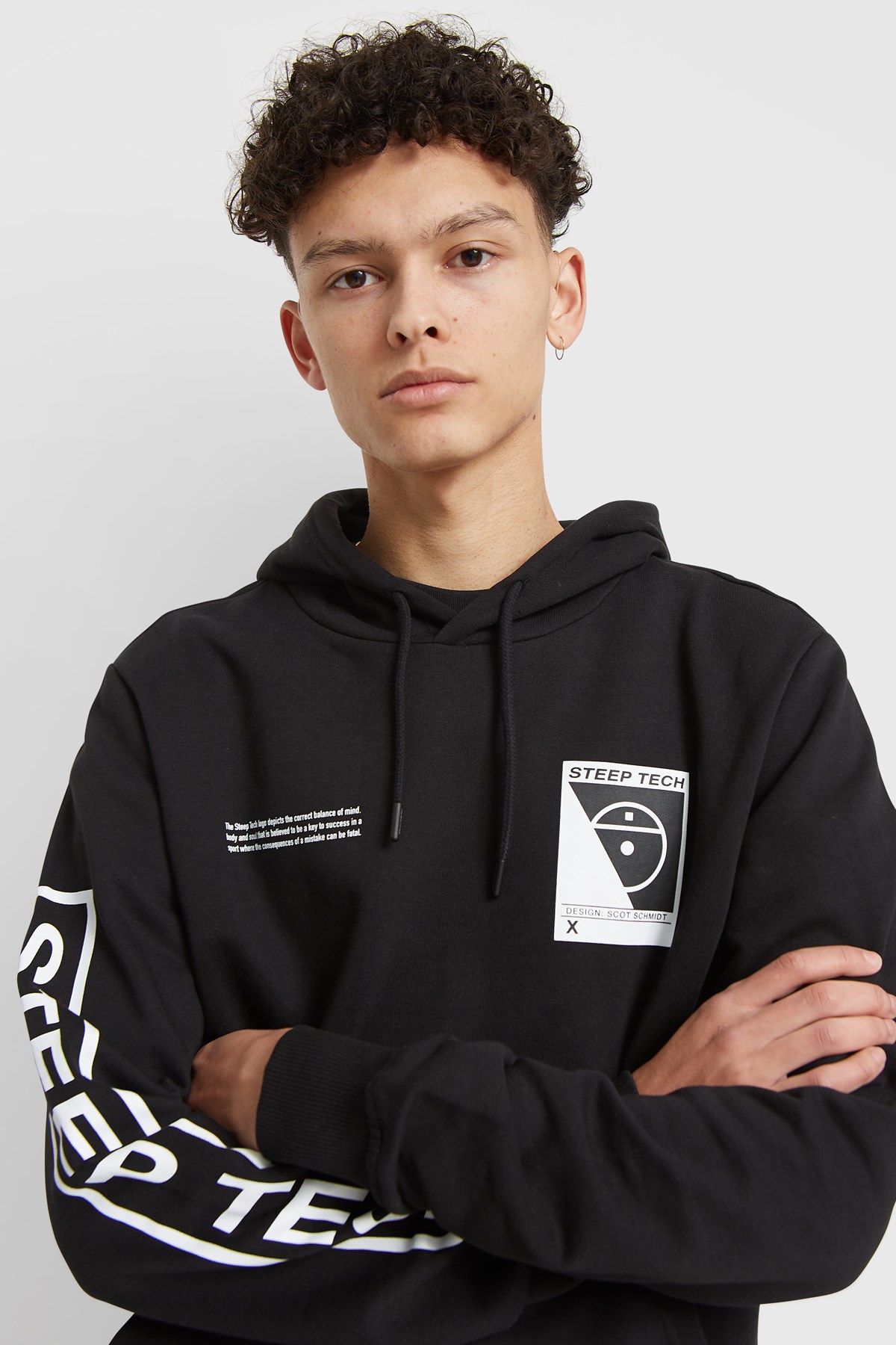 The North Face M Steep Tech Logo Hoodie Tnf black | WoodWood