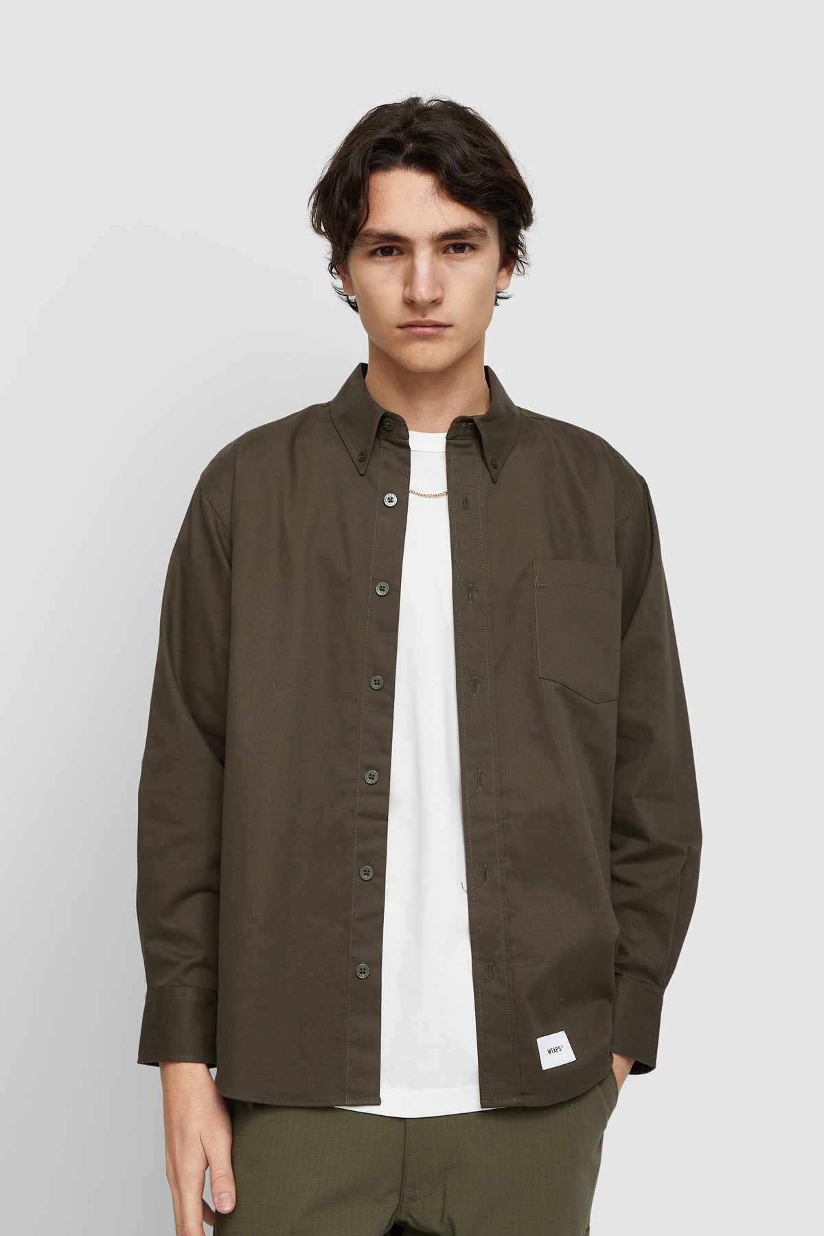 WTAPS BD LS 03 / Shirt. Twill Olive drab | WoodWood.com