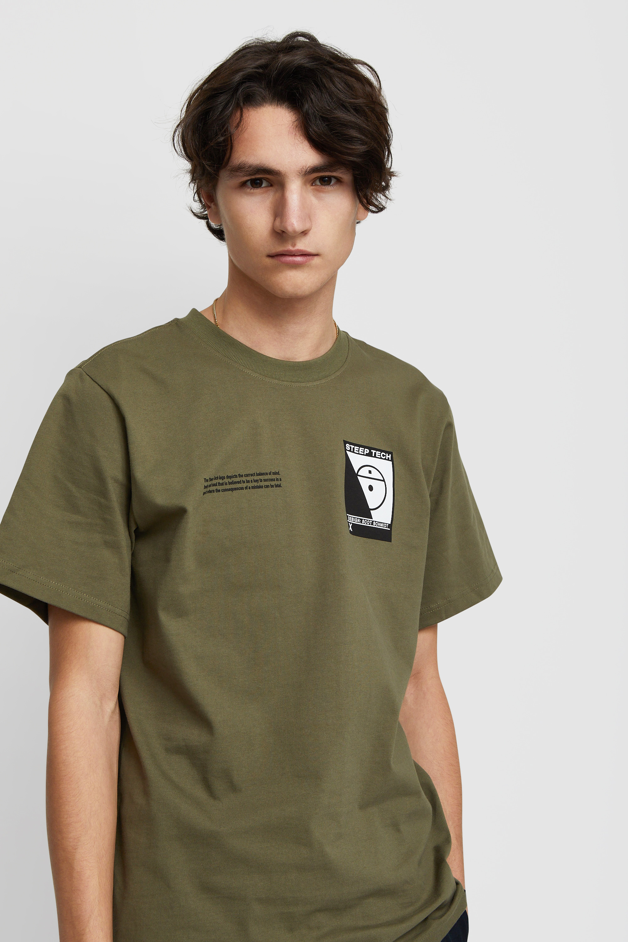 The North Face Unisex S/S Steep Tech Logo Tee Burnt olive green ...