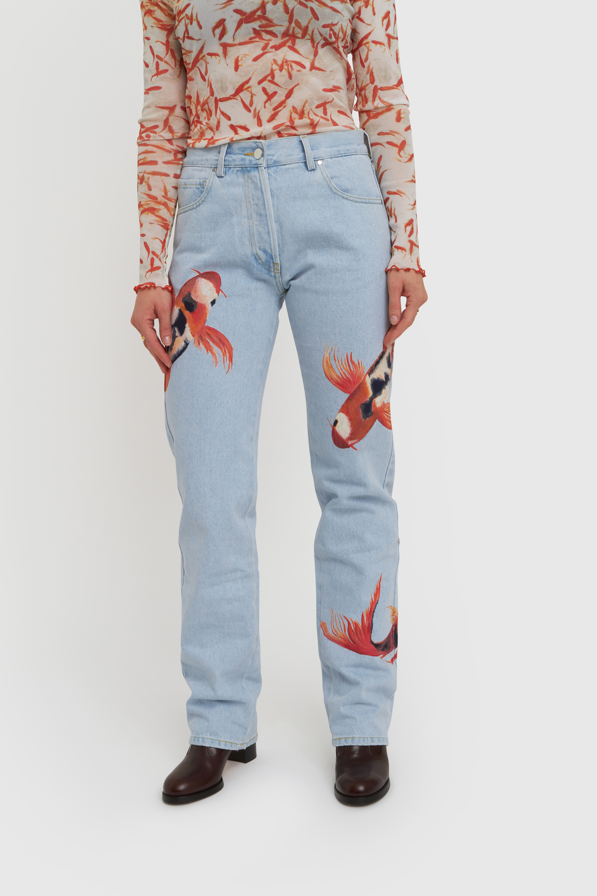 Hand Painted Jeans, Patched Denim