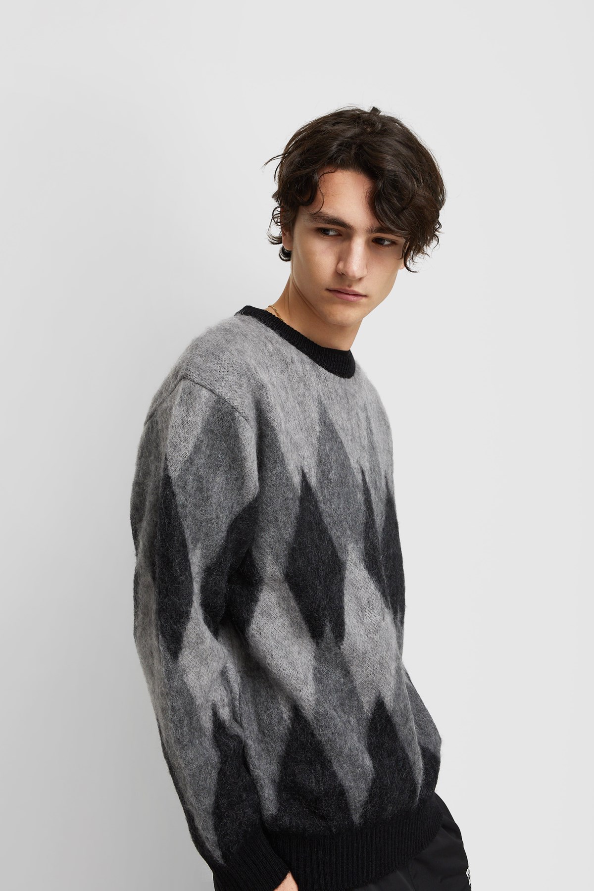 WACKO MARIA Diamond Mohair Sweater Grey | WoodWood.com