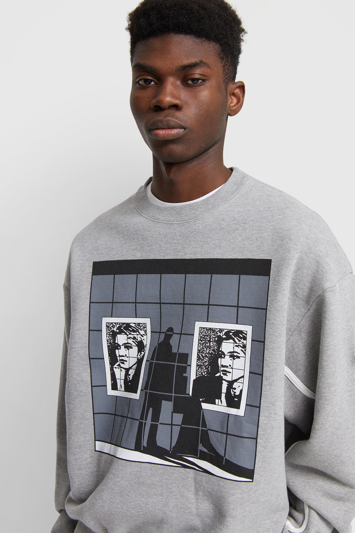 Graphic crew neck sale