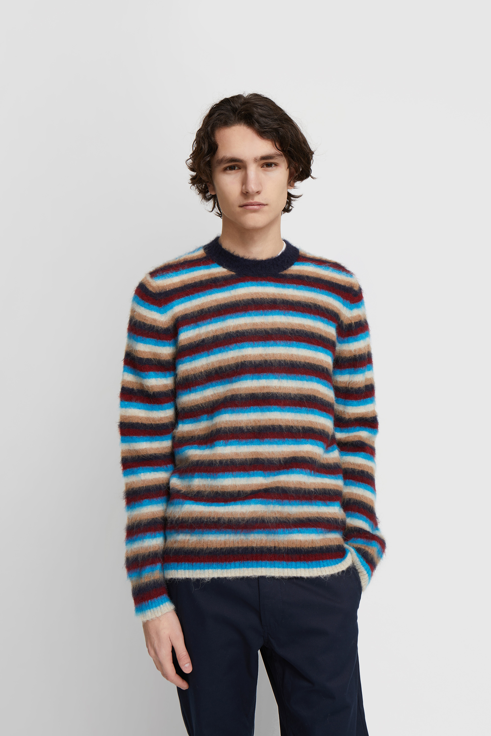 Wood Wood John stripe jumper Navy stripes | WoodWood.com