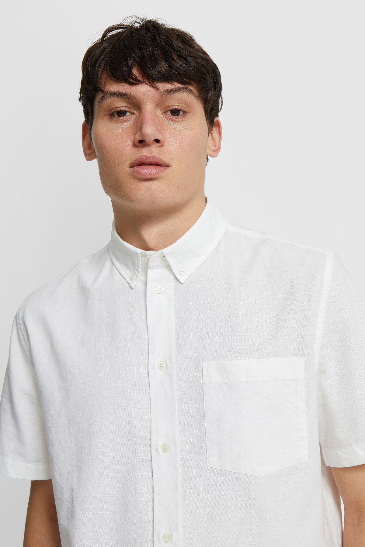 Wood Wood Michael oxford shirt SS Bright white | WoodWood.com