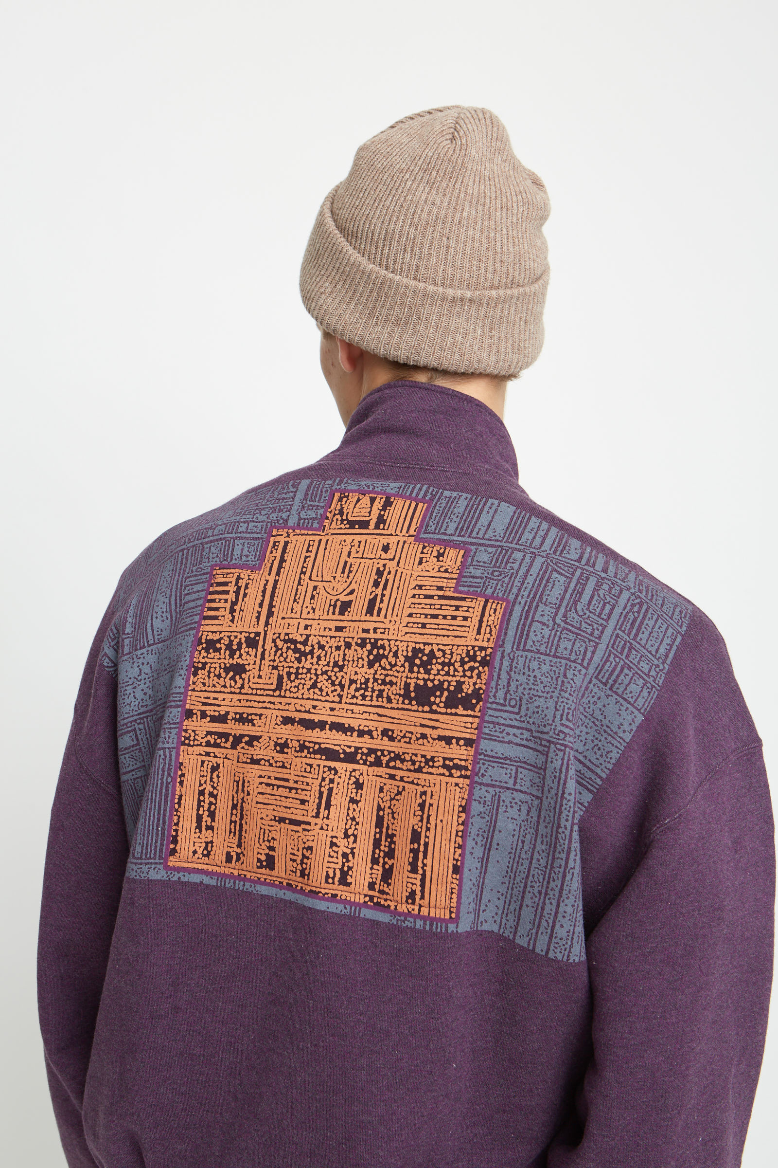 Cav Empt Exterior Half Zip Sweat Purple WoodWood