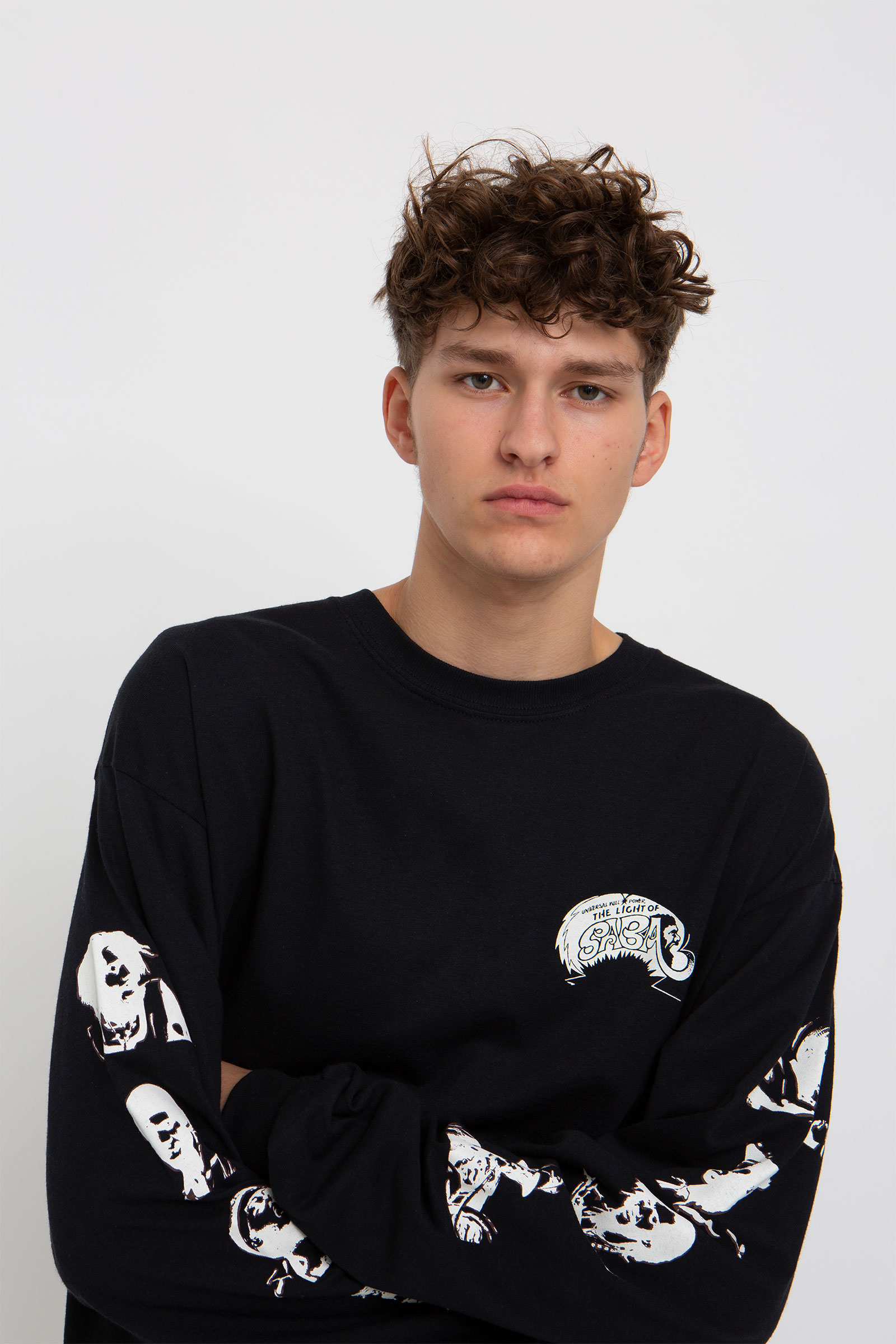 WACKO MARIA Crew Neck Long Sleeve T-shirt Black | WoodWood.com