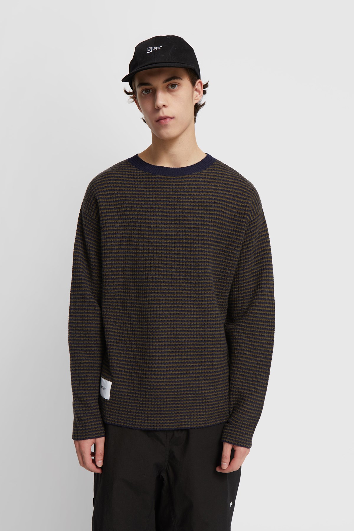 WTAPS Waffle 02 / Sweater. Wool Olive drab | WoodWood.com