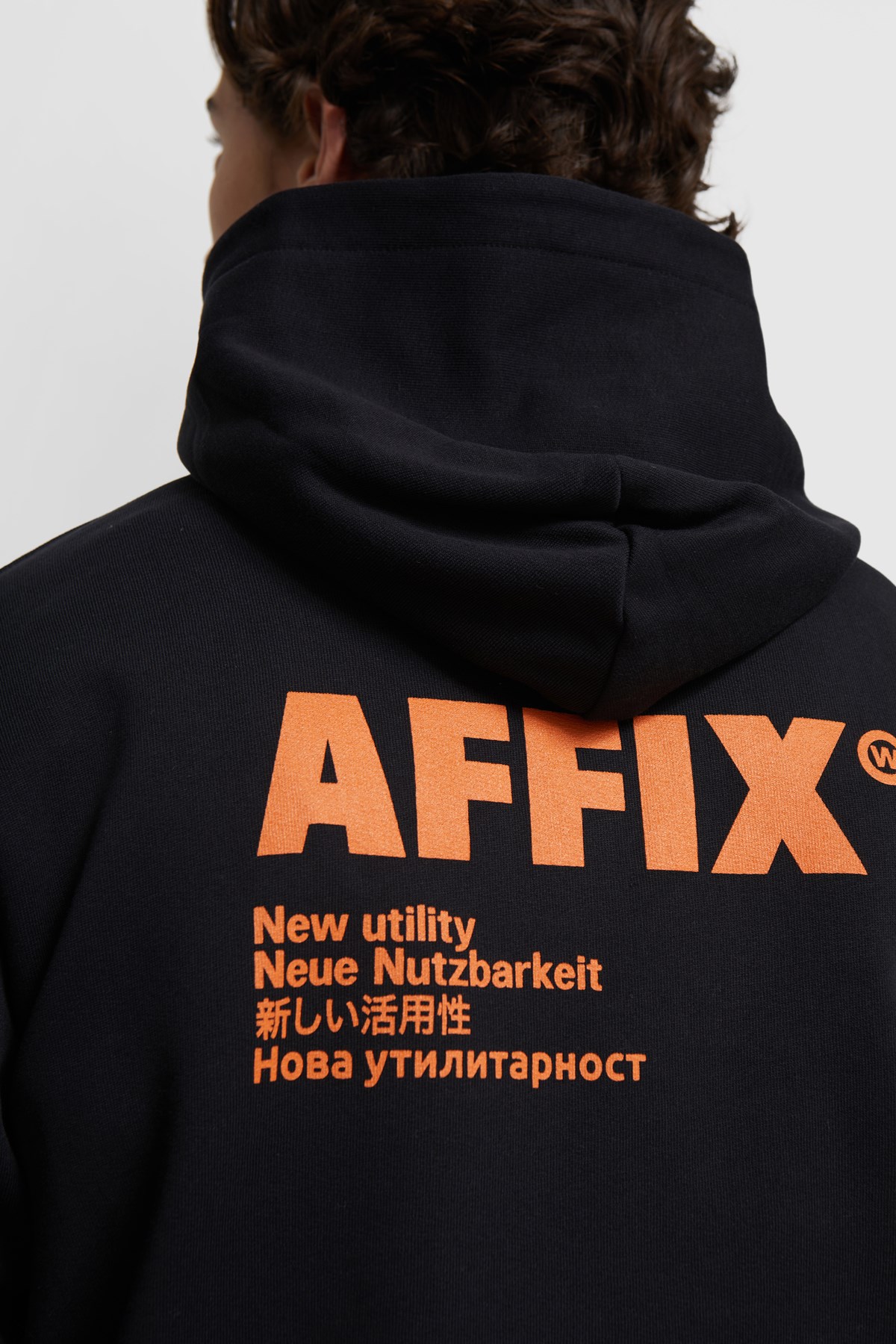 AFFIX Standardised Logo Hoodie Black/orange | WoodWood.com