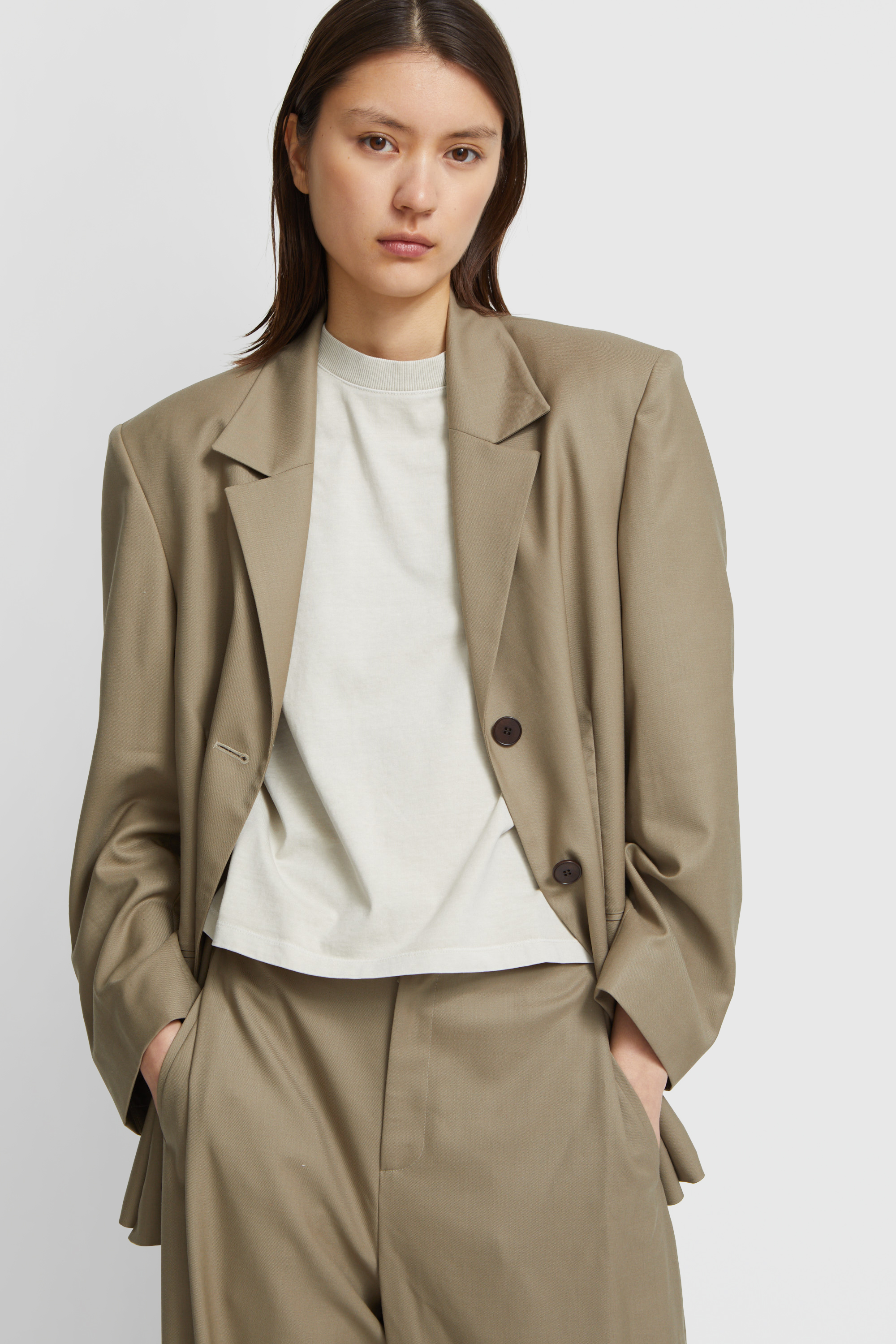 Amomento Wool Setup Jacket Beige | WoodWood.com