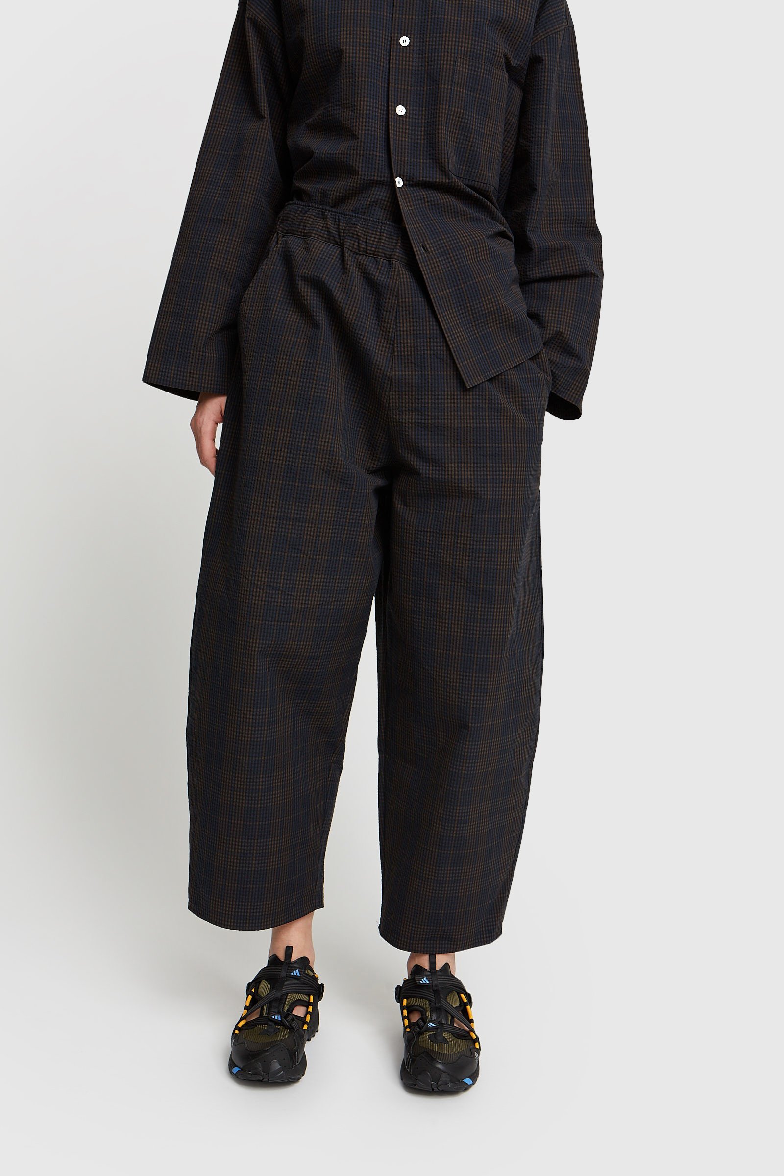 CristaSeya Striped Seersucker Pyjama Pant Black/brown 