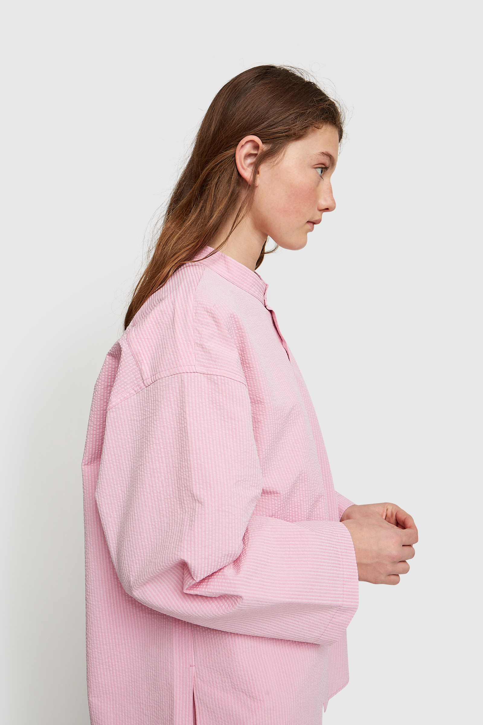 CristaSeya Seersucker Pyjama Shirt Light pink | WoodWood.com