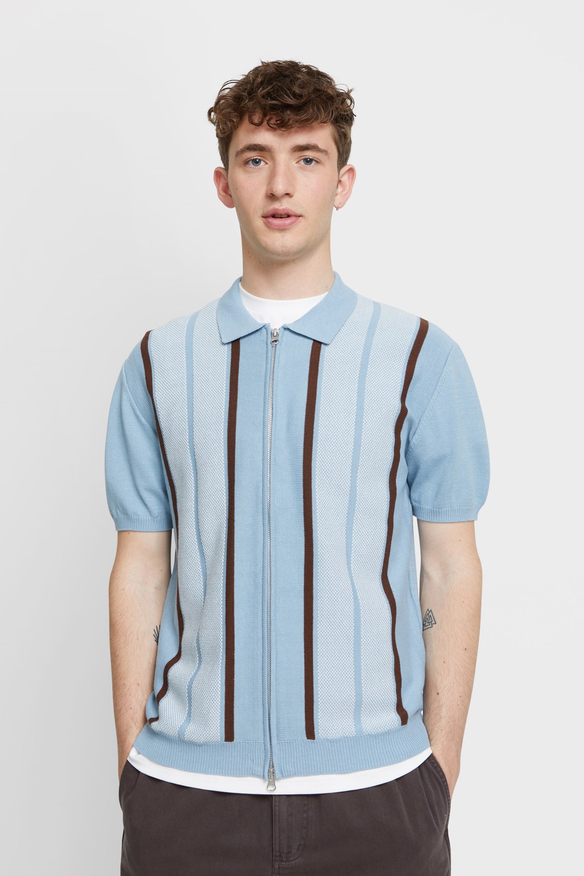 Supreme Open Knit Stripe Zip Polo - ポロシャツ
