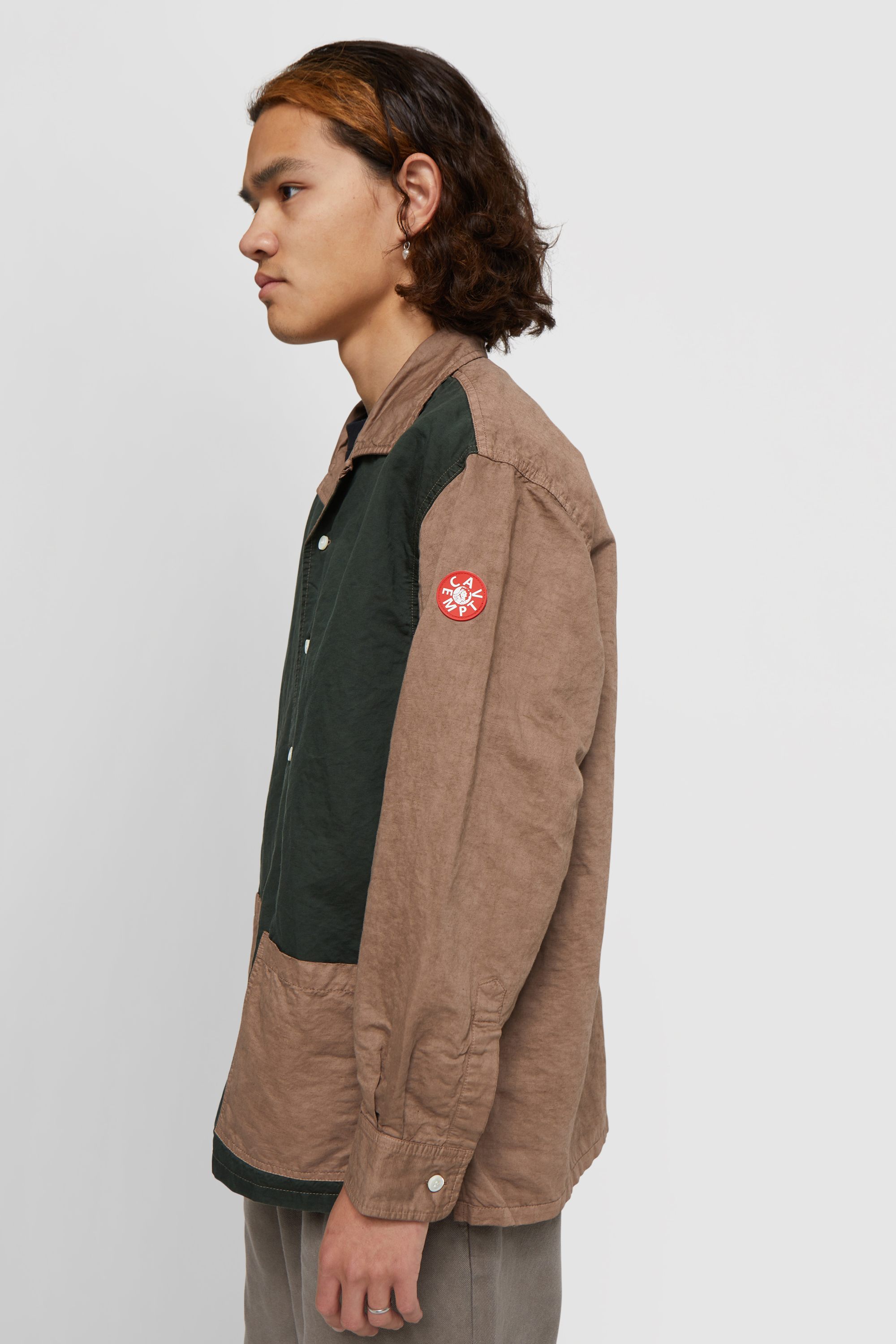 Cav Empt Overdye Open Collar Shirt Brown WoodWood