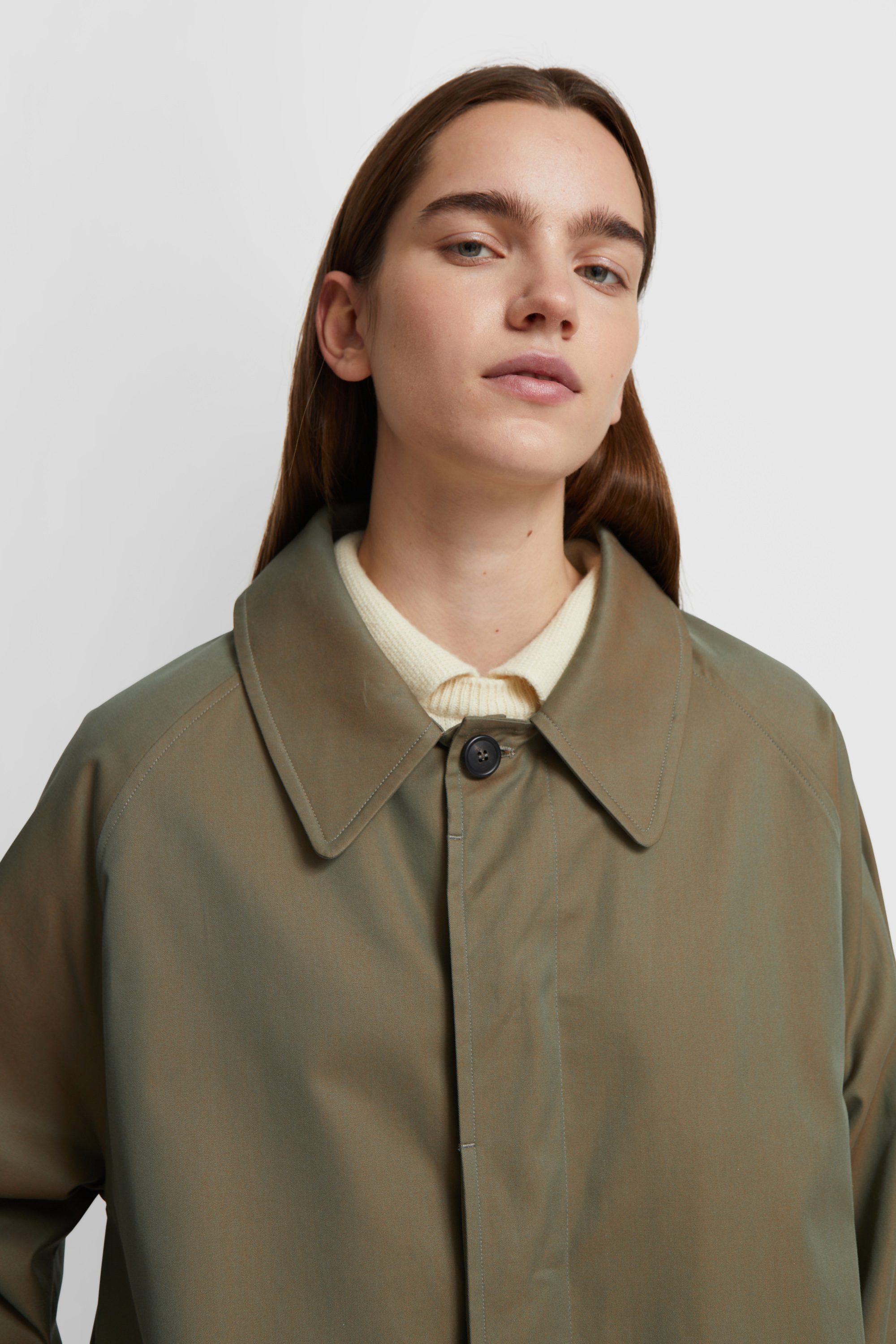 CristaSeya Japanese Twill Cotton Trench Petrol | WoodWood.com