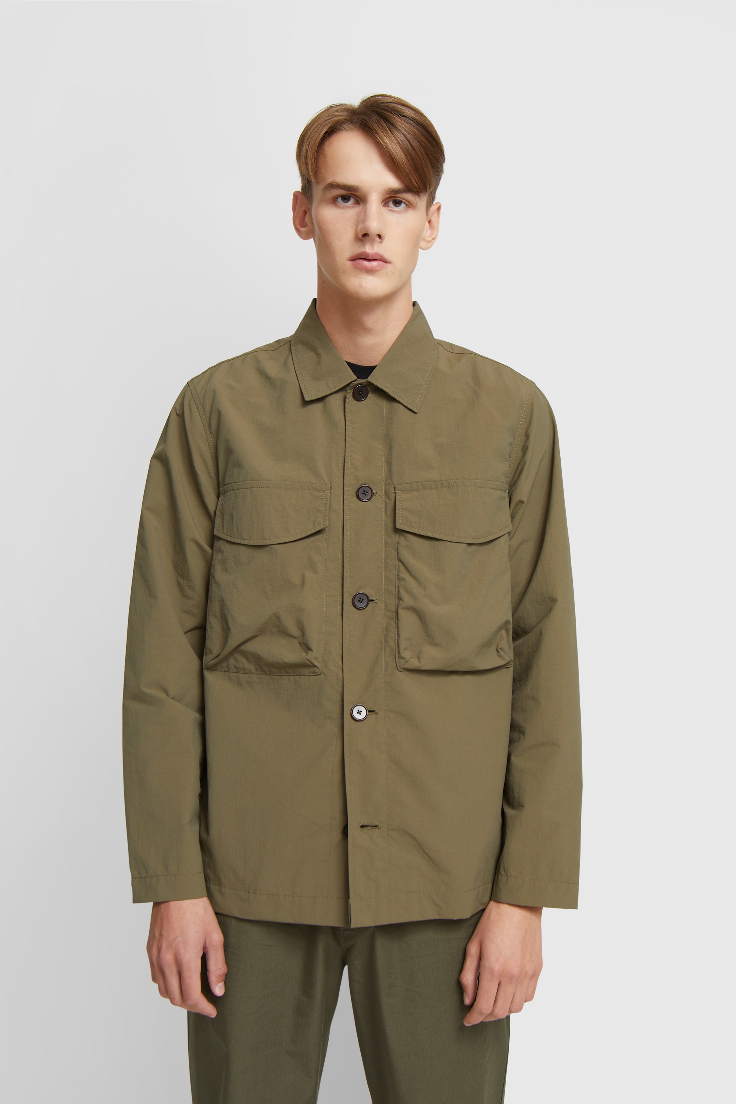 Wood Wood Fabian tech overshirt Olive | WoodWood.com