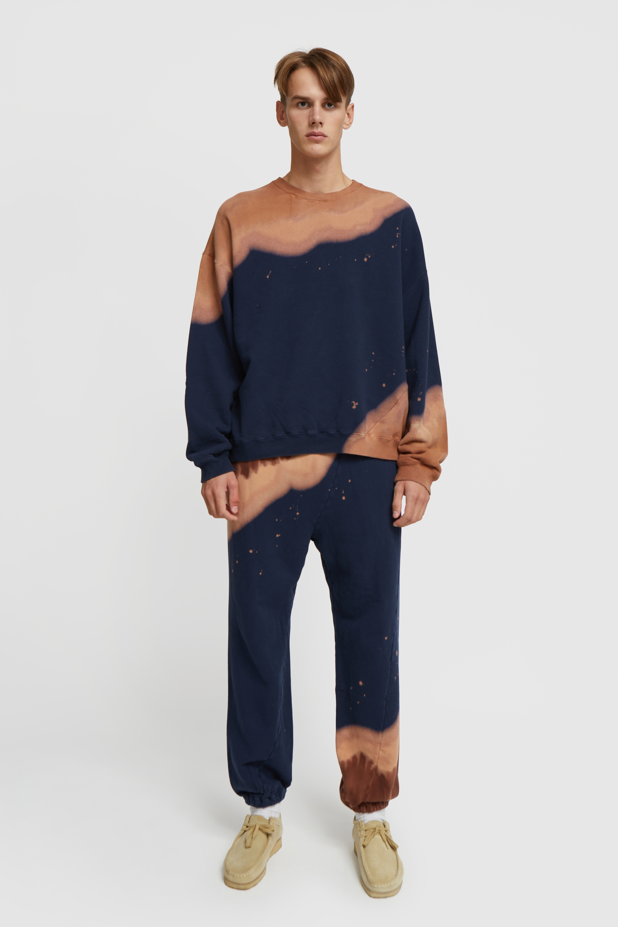 NOMA t.d. Hand Dye Twist Sweat Navy - Brown | WoodWood.com