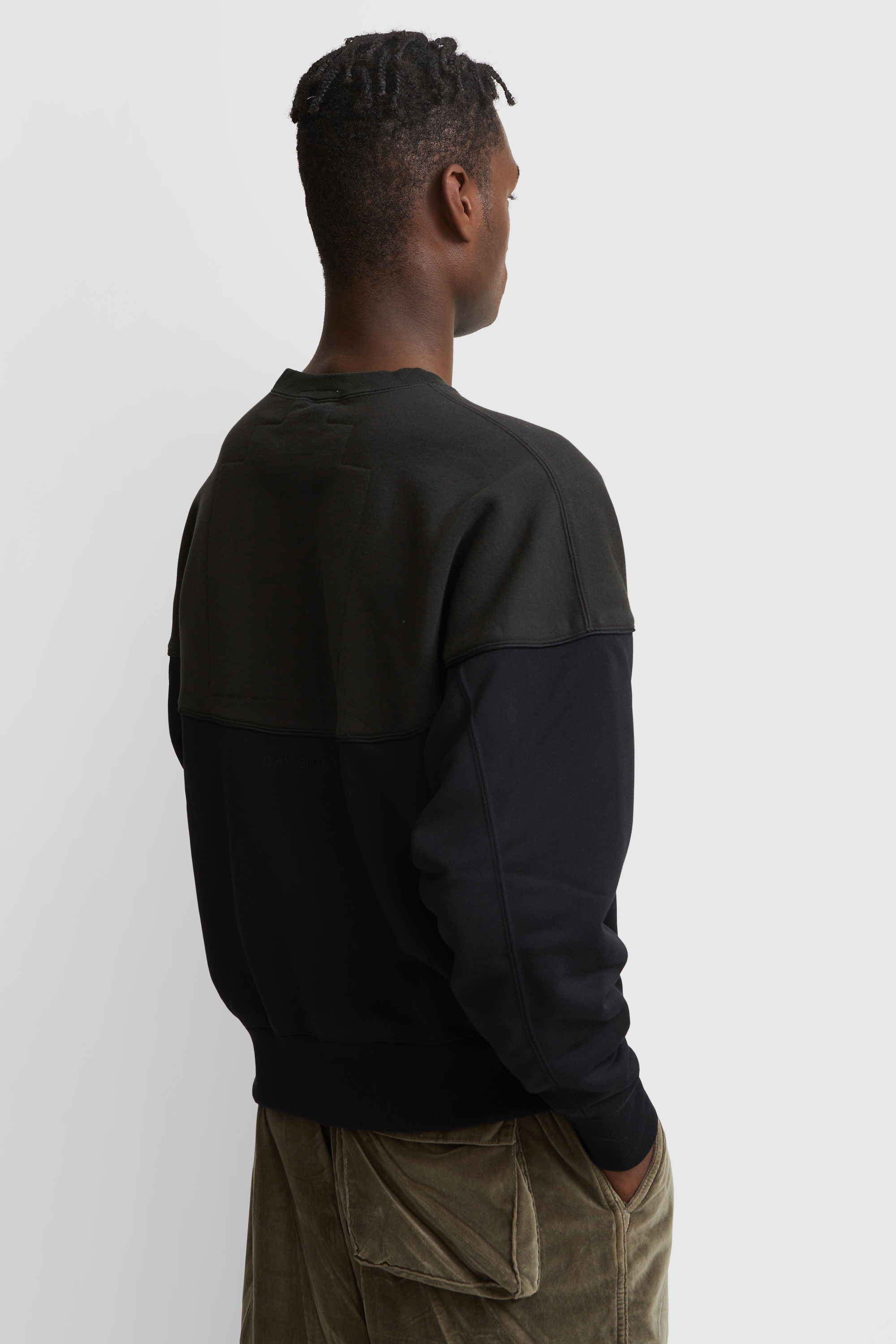 Cav Empt Round Cut Line Crew Neck Black WoodWood