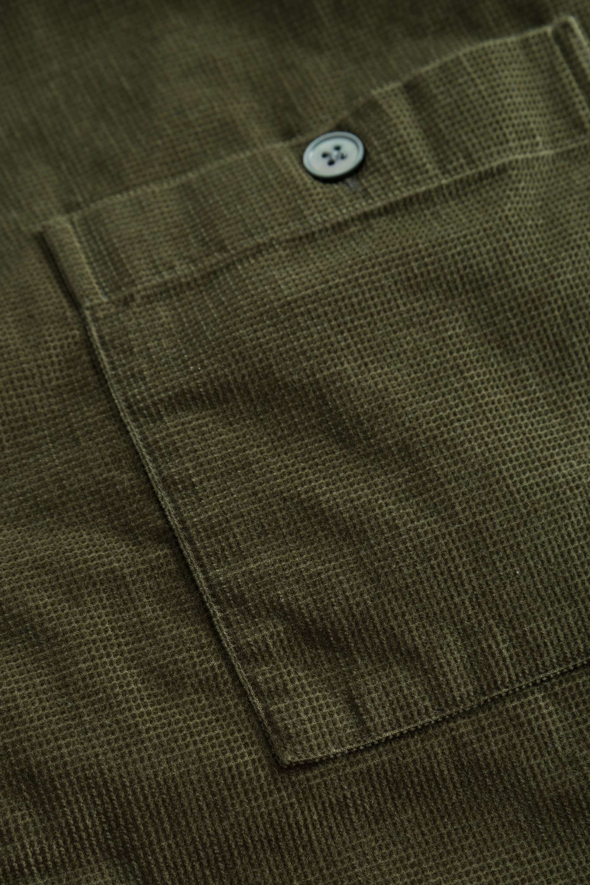 Wood Wood Dylan waffle corduroy shirt Olive | WoodWood.com