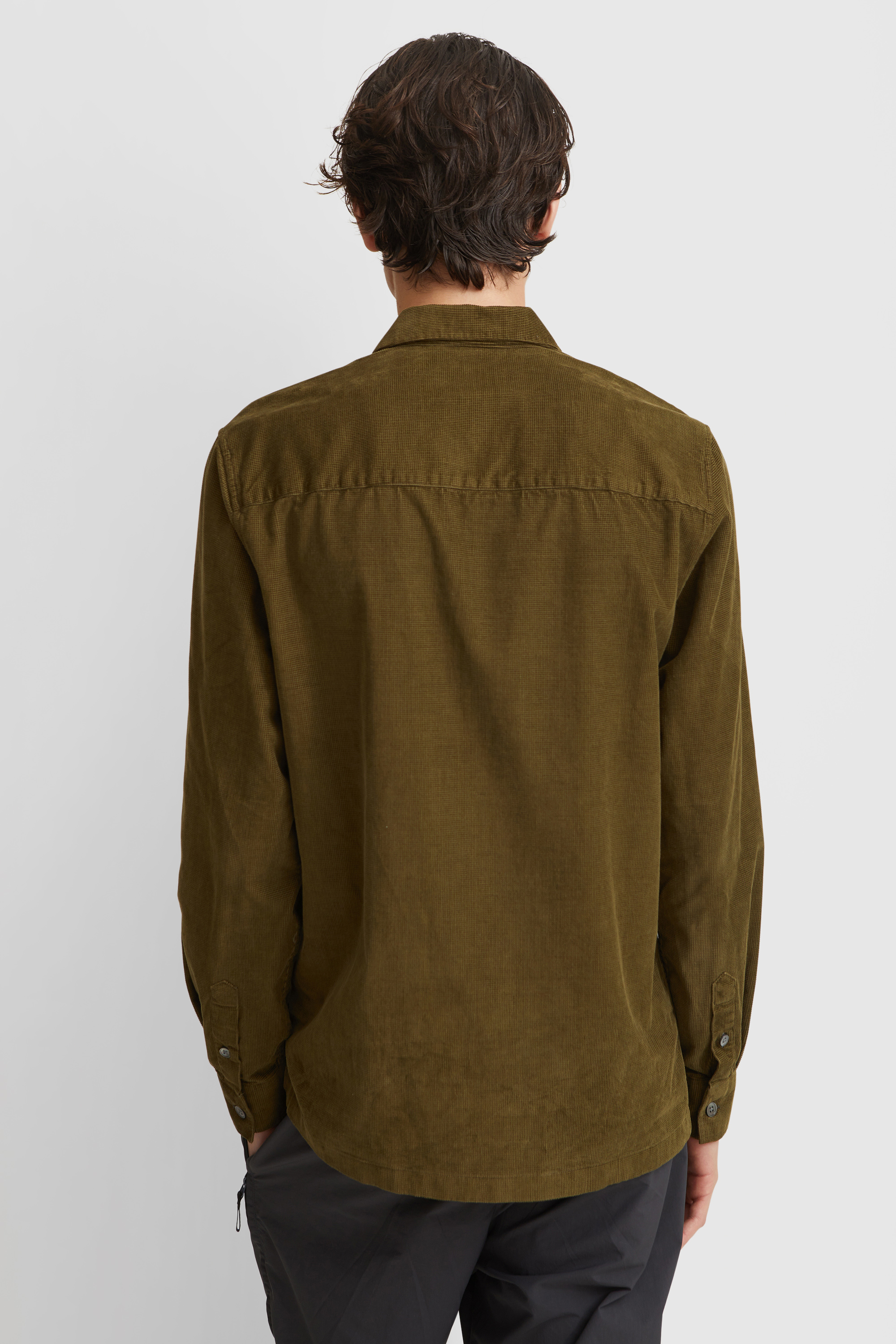 Wood Wood Dylan waffle corduroy shirt Olive | WoodWood.com