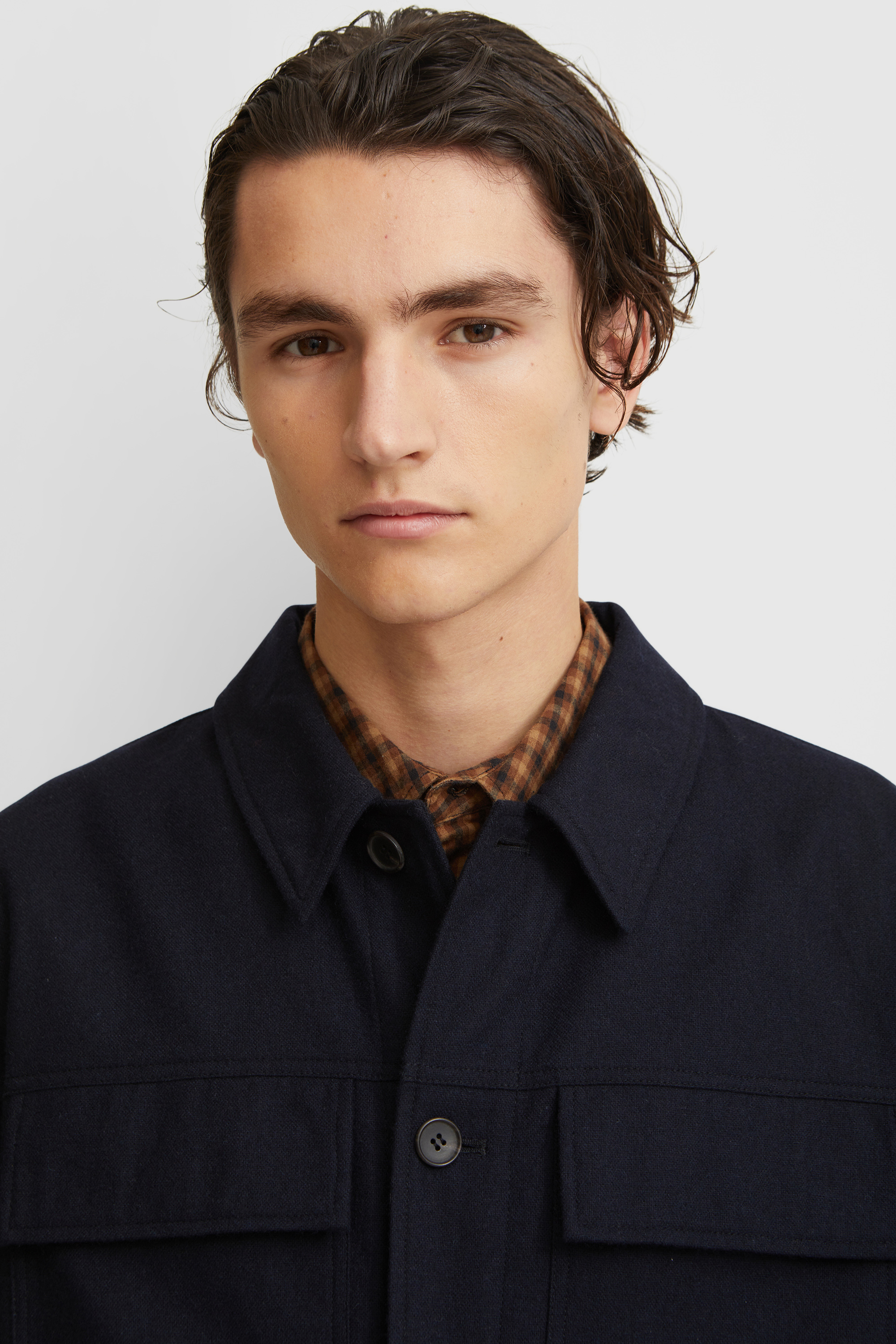 Wood Wood Clive wool shirt Navy | WoodWood.com