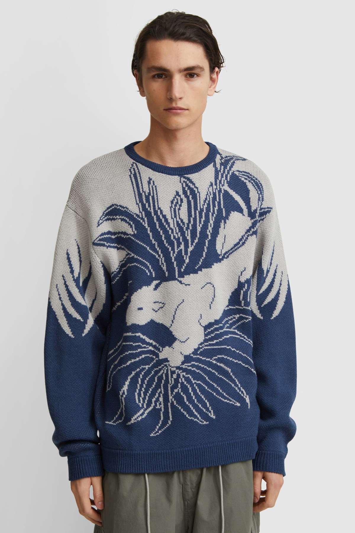 Neighborhood Jacquard / AW-Knit . LS Blue | WoodWood.com