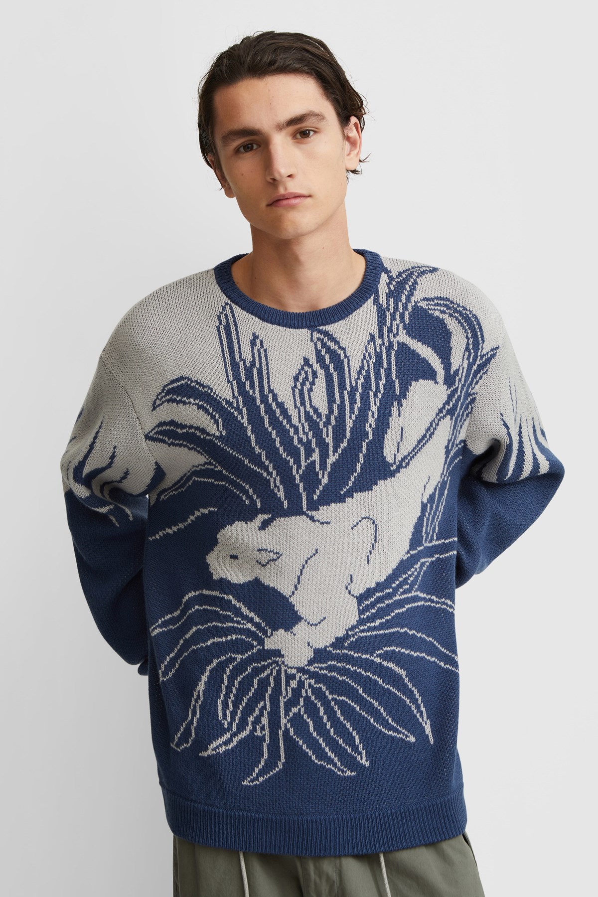 Neighborhood Jacquard / AW-Knit . LS Blue | WoodWood.com