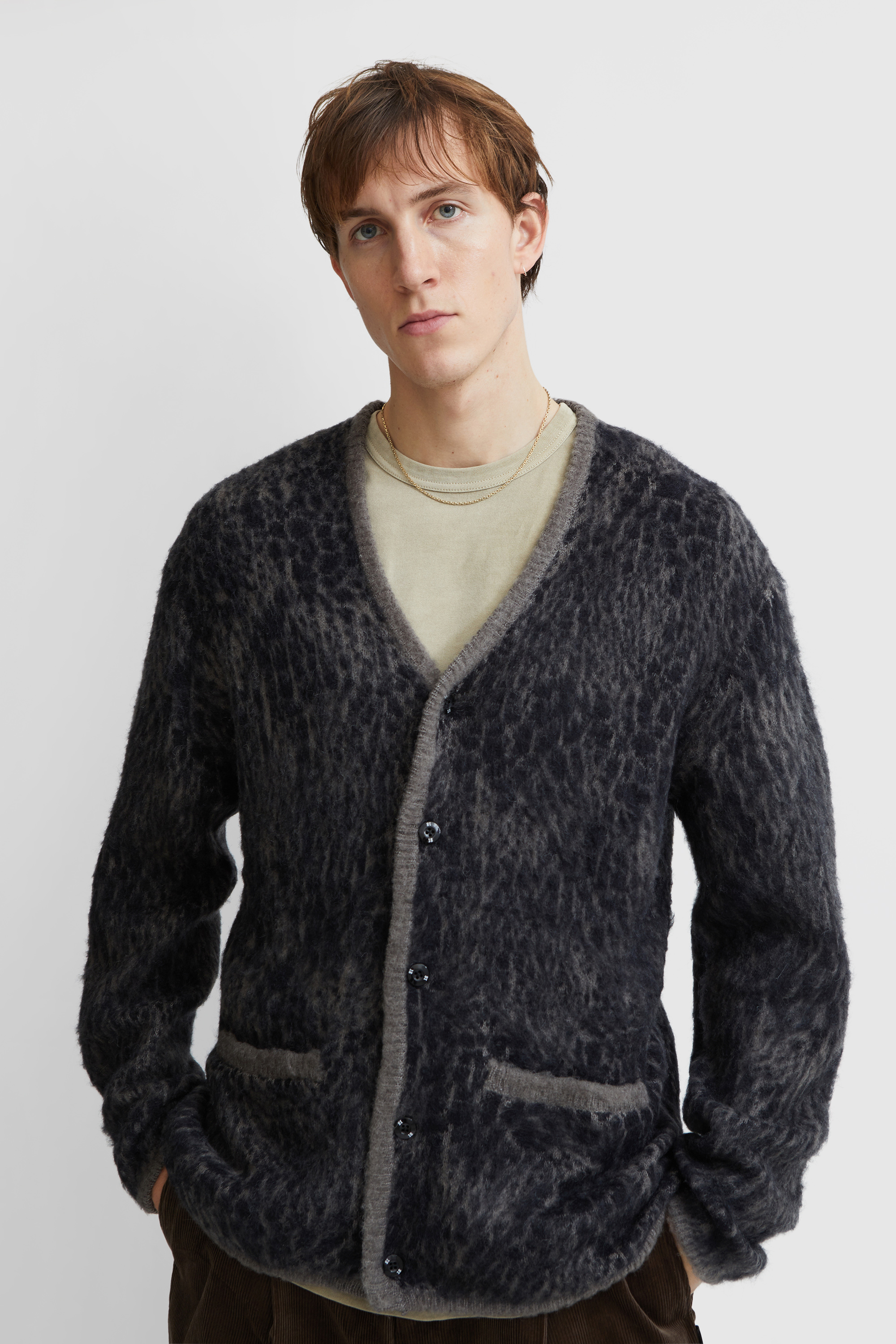 Neighborhood Mohair Cardigan / AN-Knit . LS Grey | WoodWood.com