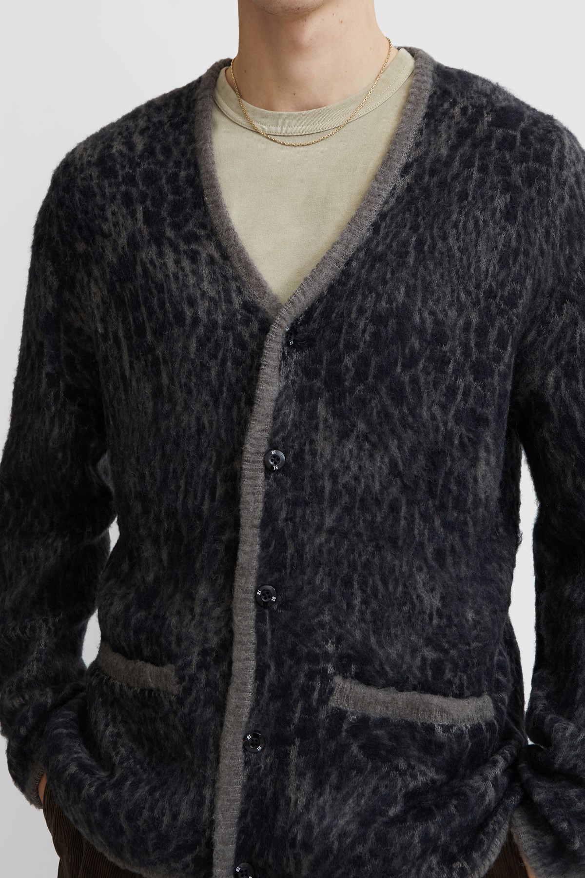 Neighborhood Mohair Cardigan / AN-Knit . LS Grey | WoodWood.com