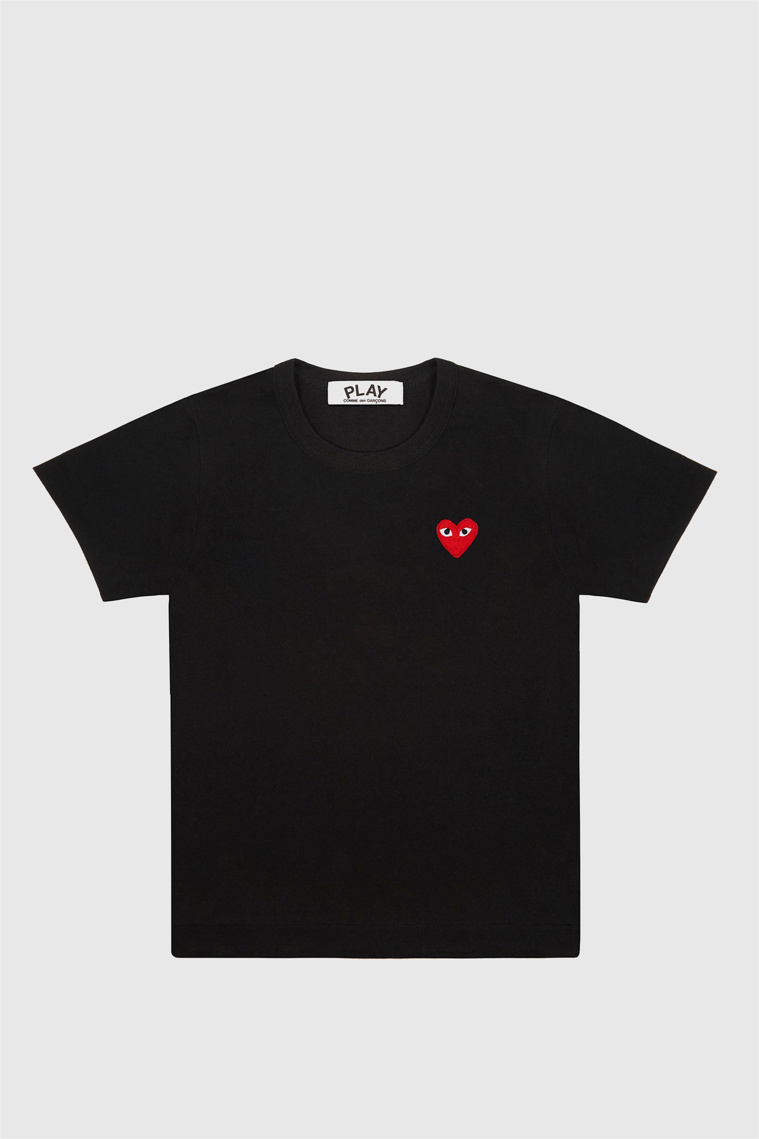 Comme des Garçons PLAY Womens Basic Logo Tee Black | WoodWood.com