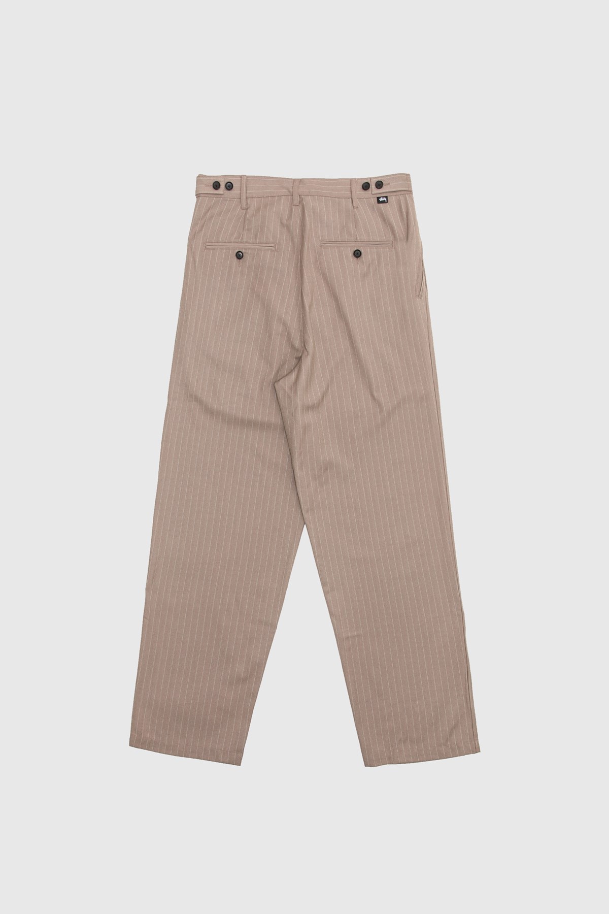 Stüssy Striped Volume Pleated Trouser Ligth Brown | WoodWood.com