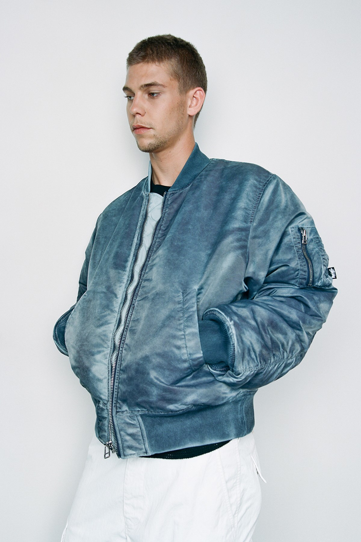 Stüssy Dyed Nylon Bomber Navy | WoodWood.com