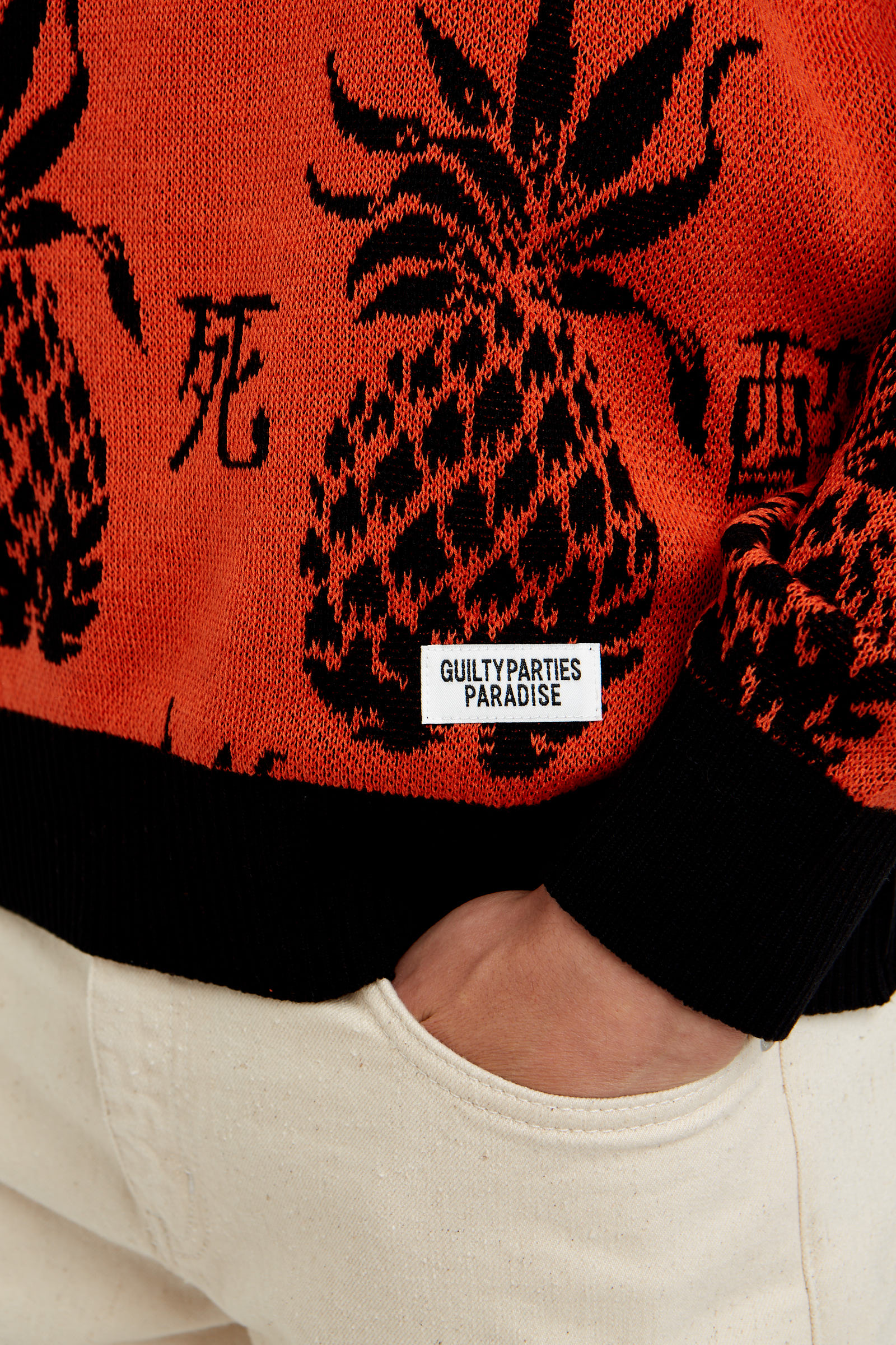 WACKO MARIA Pineapple Jacquard Sweater Orange | WoodWood.com