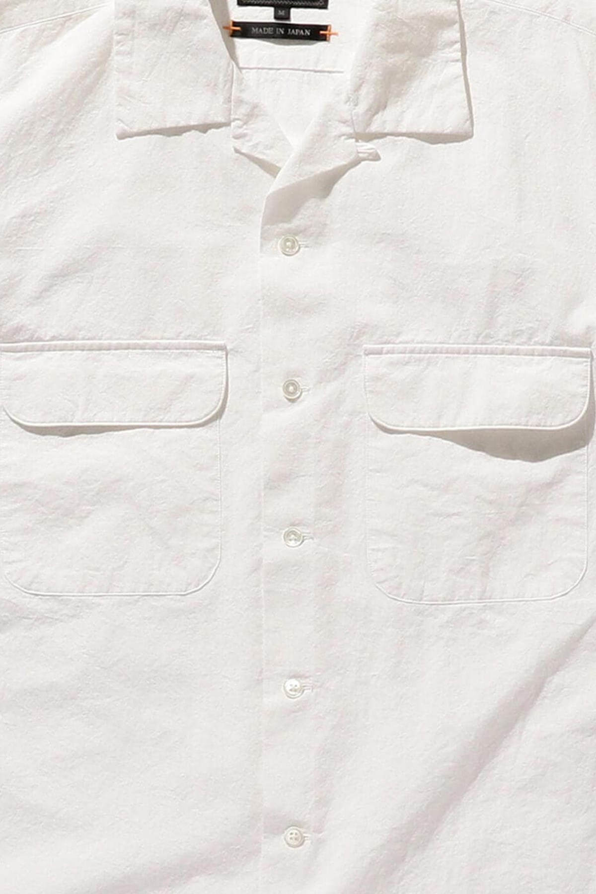 Beams Plus Open Collar Short Sleeve Shirt White (1) | WoodWood.com