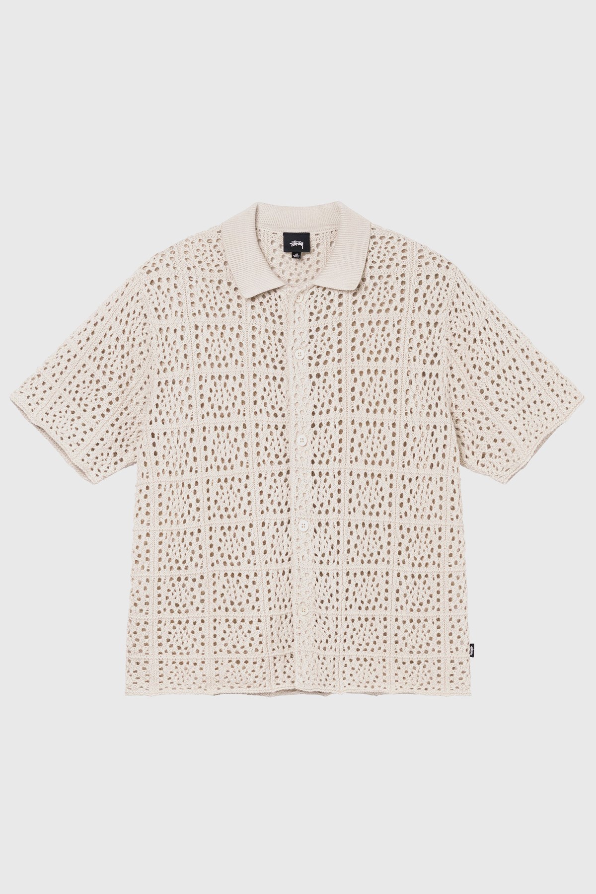 配信元STUSSY crochet shirt XLサイズ トップス