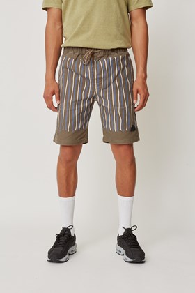 Cav Empt Stripe Shorts Brown WoodWood