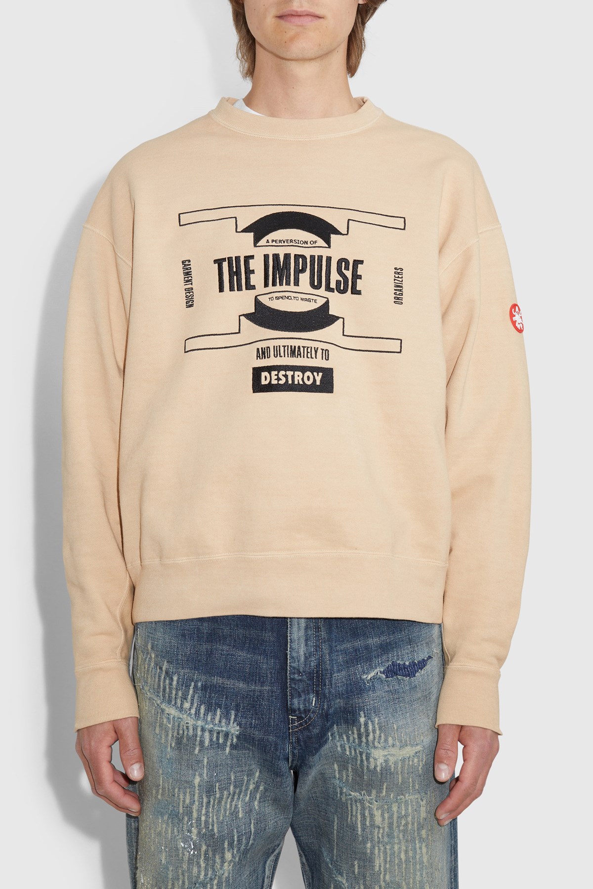 Cav Empt Overdye Impulse Crew Neck Beige | WoodWood.com