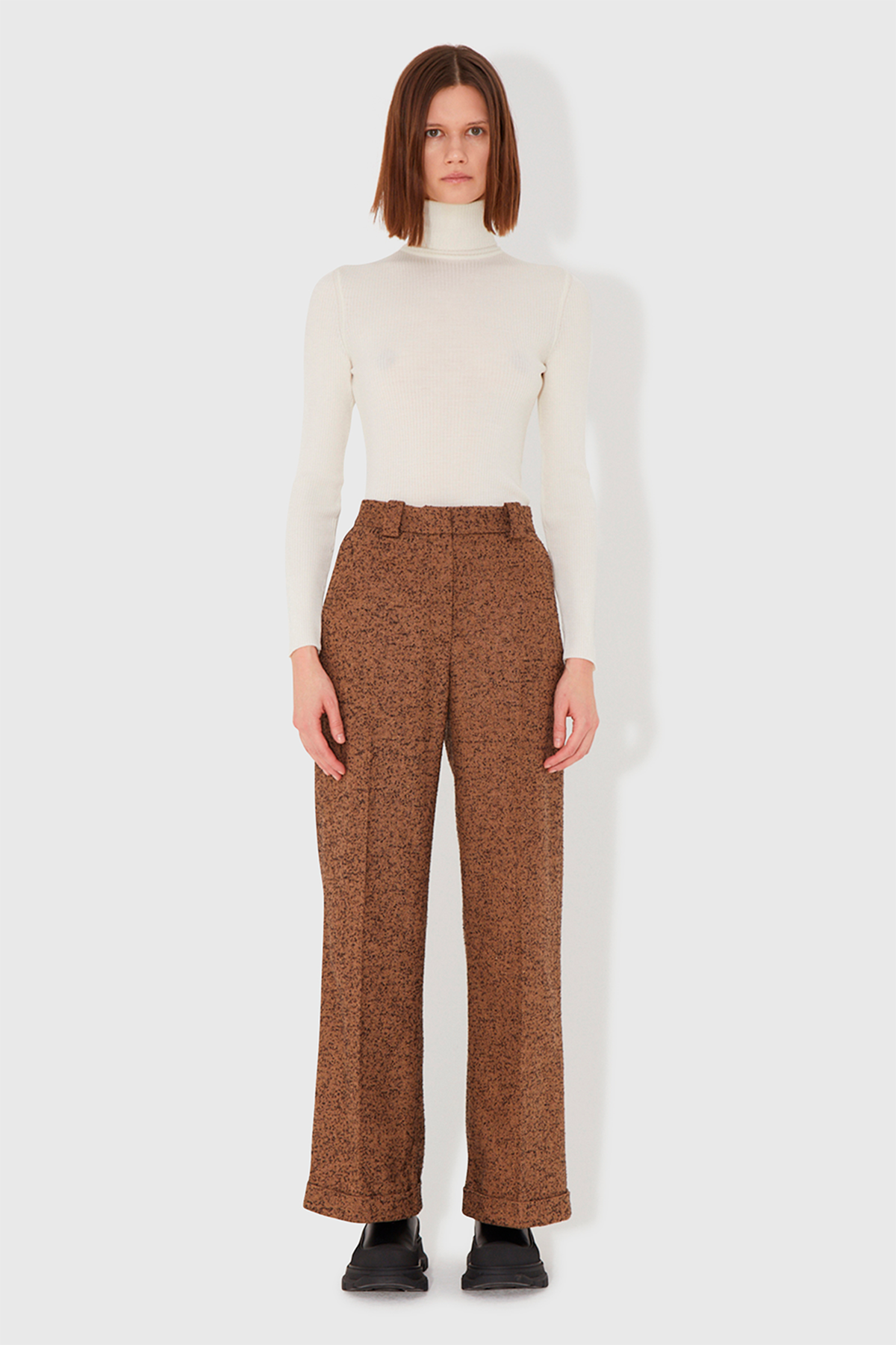 Wood Wood Juno herringbone wool trousers Camel | WoodWood.com