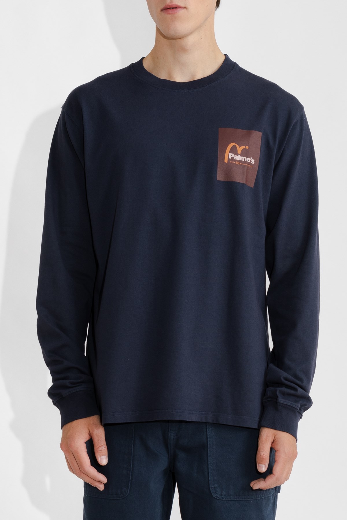 Palmes Served Long-Sleeved Tee Navy | WoodWood.com