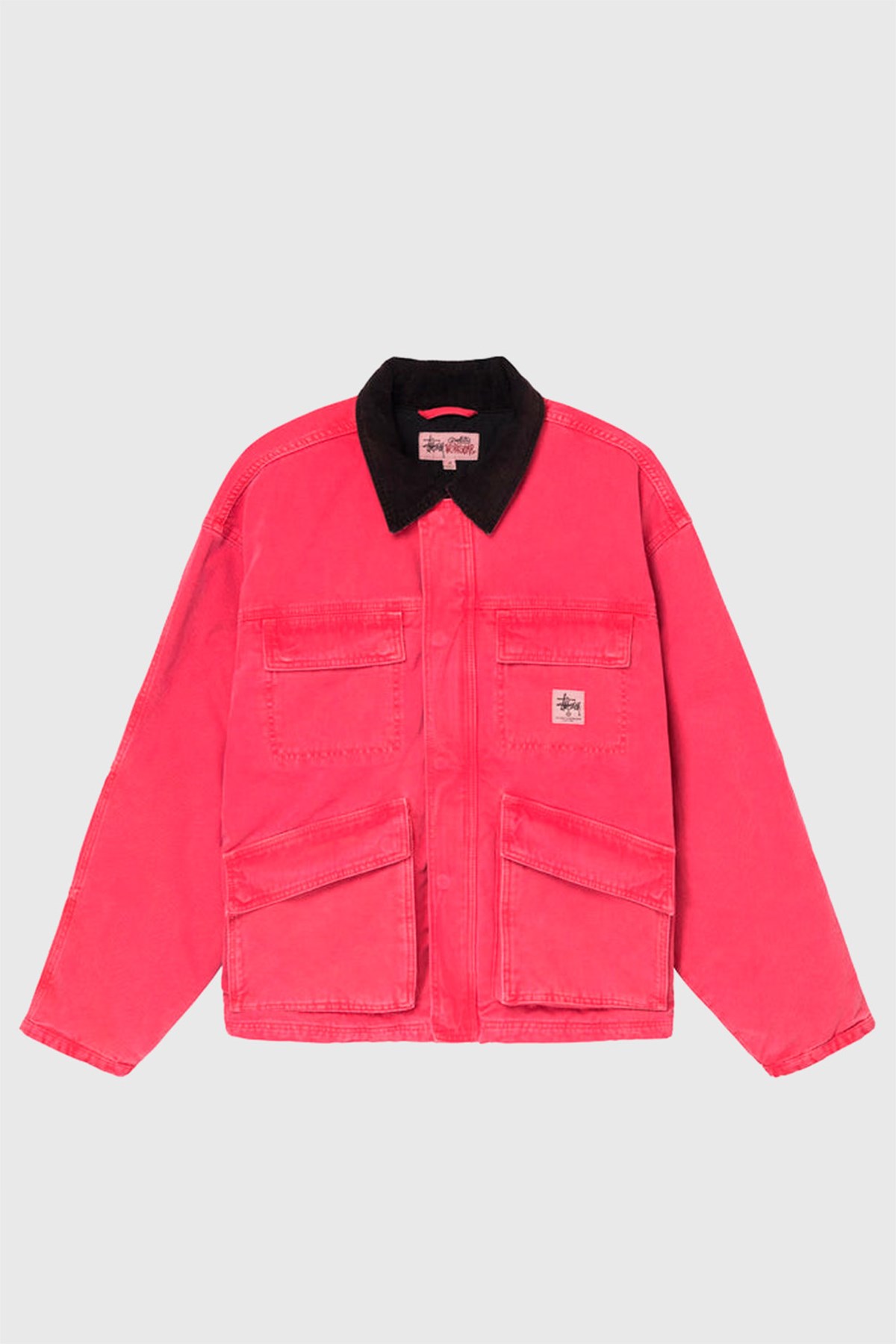 Stüssy Washed Canvas Shop Jacket Hot pink | WoodWood.com