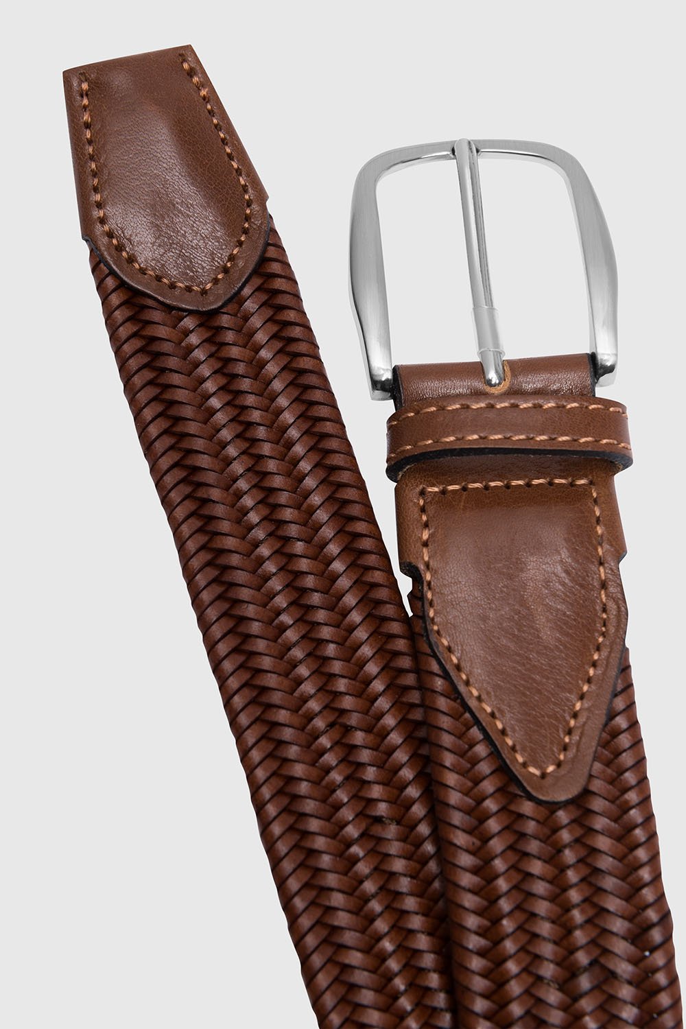 Wood Wood Leon braided leather belt Brown