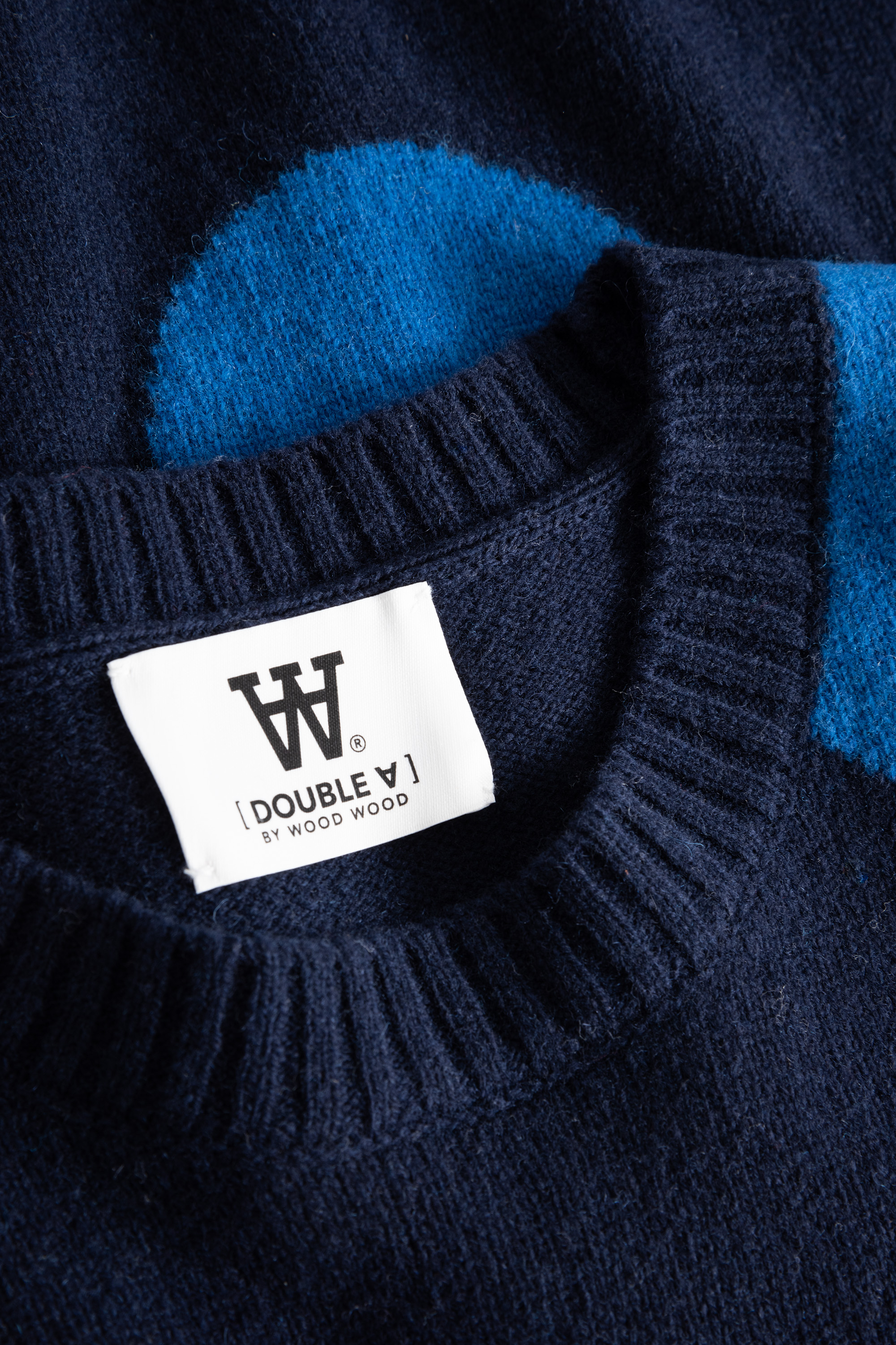 Double A by Wood Wood Kevin pois lambswool jumper Navy | WoodWood.com
