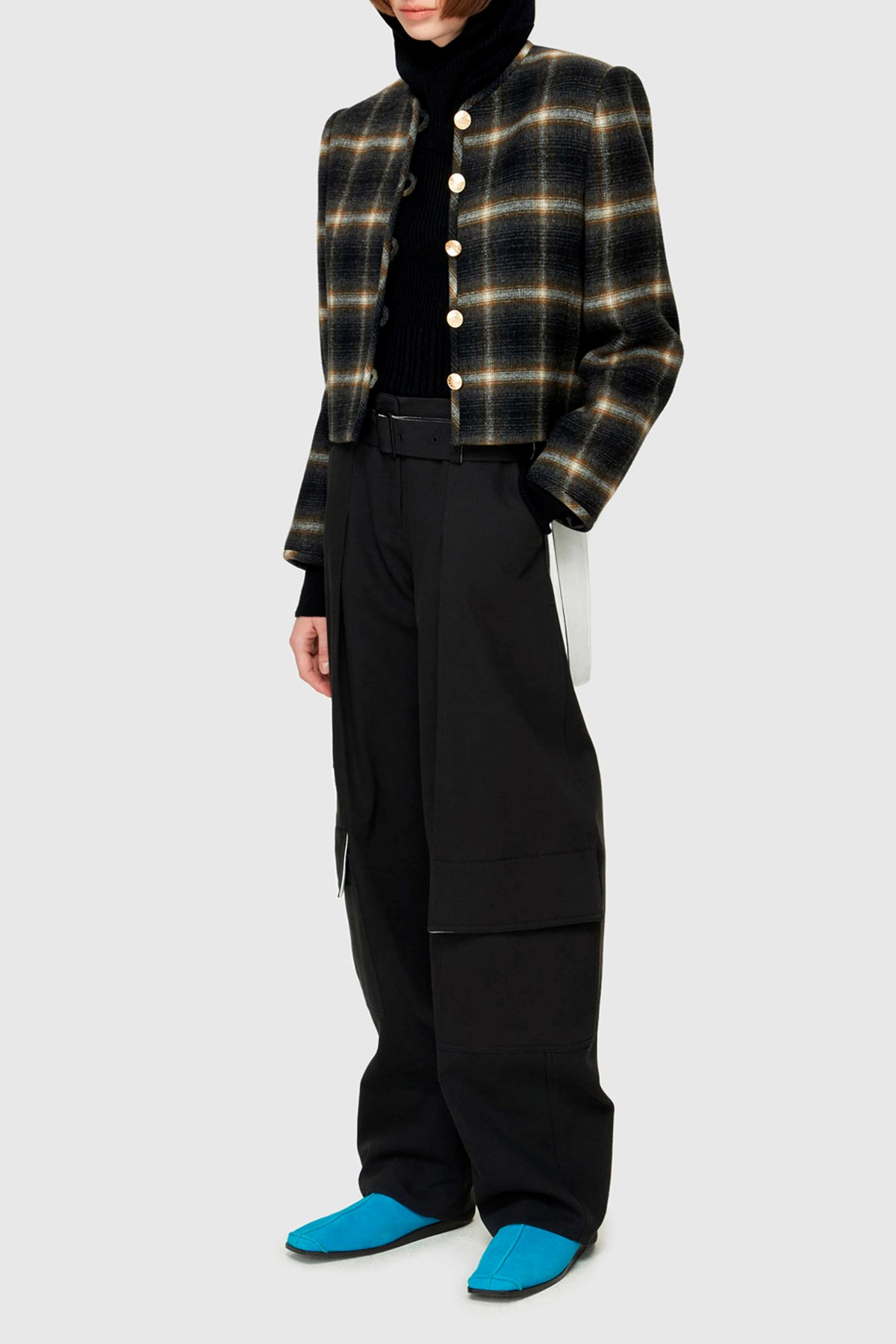 Low Classic Round Neck Jacket Black check (0823) | WoodWood.com